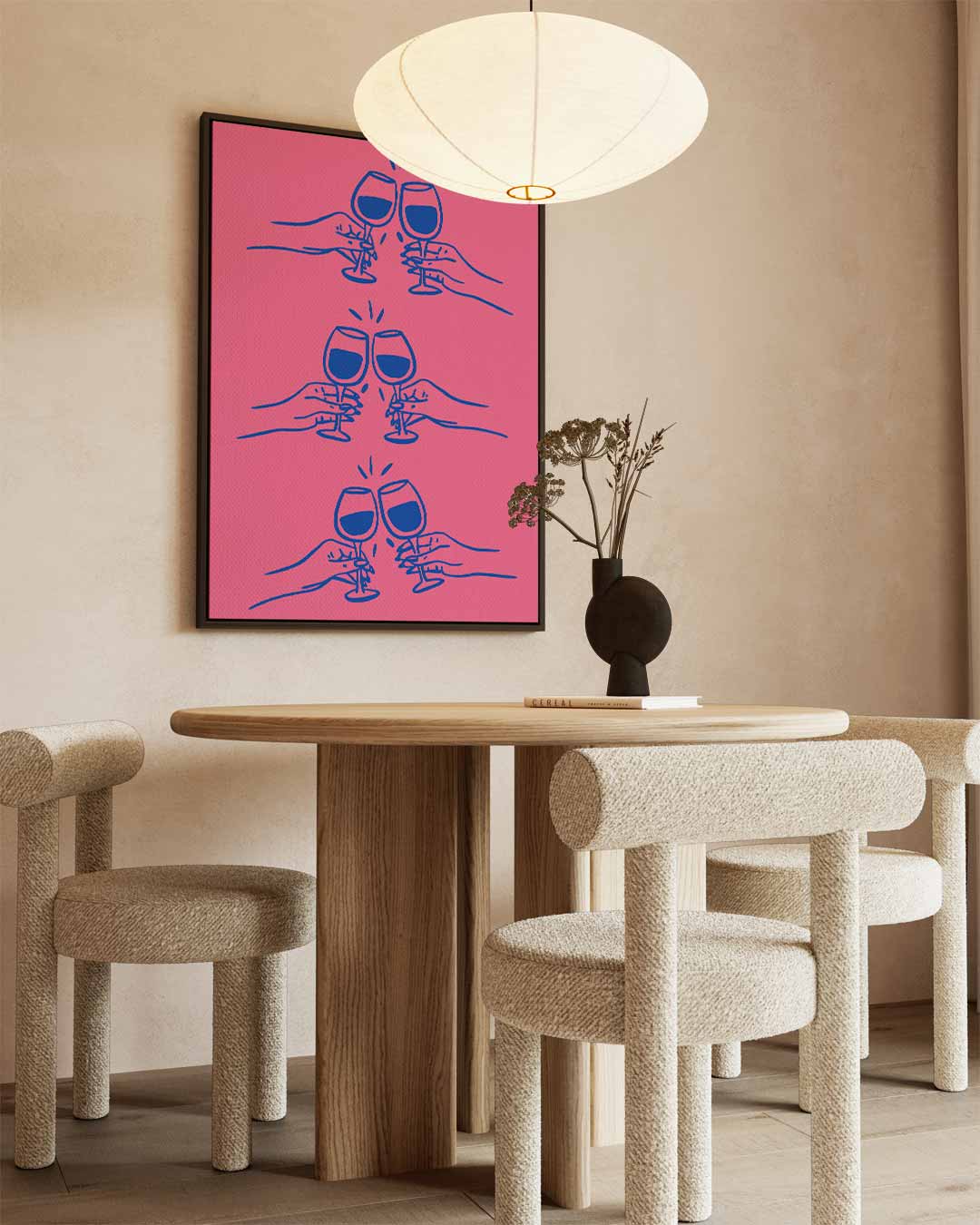 Kleurige Proostende Glazen Illustratie Kunstwerk-canvas-dibond-plexiglas-wanddecoratie-WallArtistic