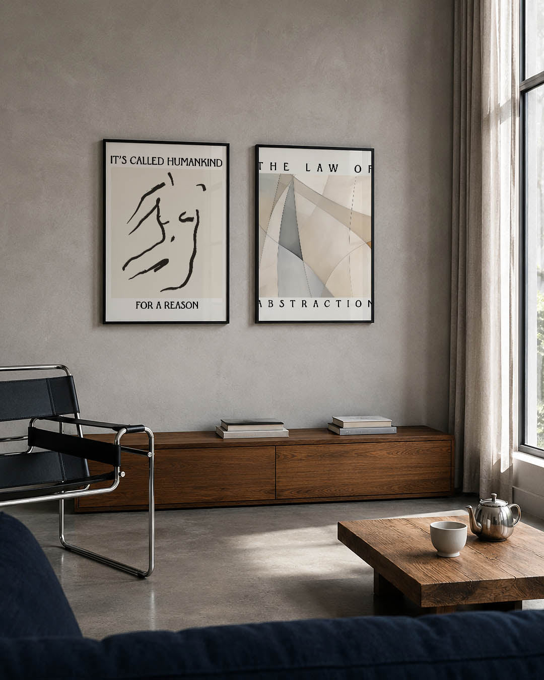 Lijnenspel en tekst Posterset