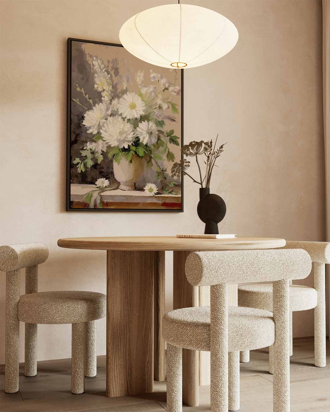 Elegante Bloemenpracht in Vaas Kunstwerk-canvas-dibond-plexiglas-wanddecoratie-WallArtistic