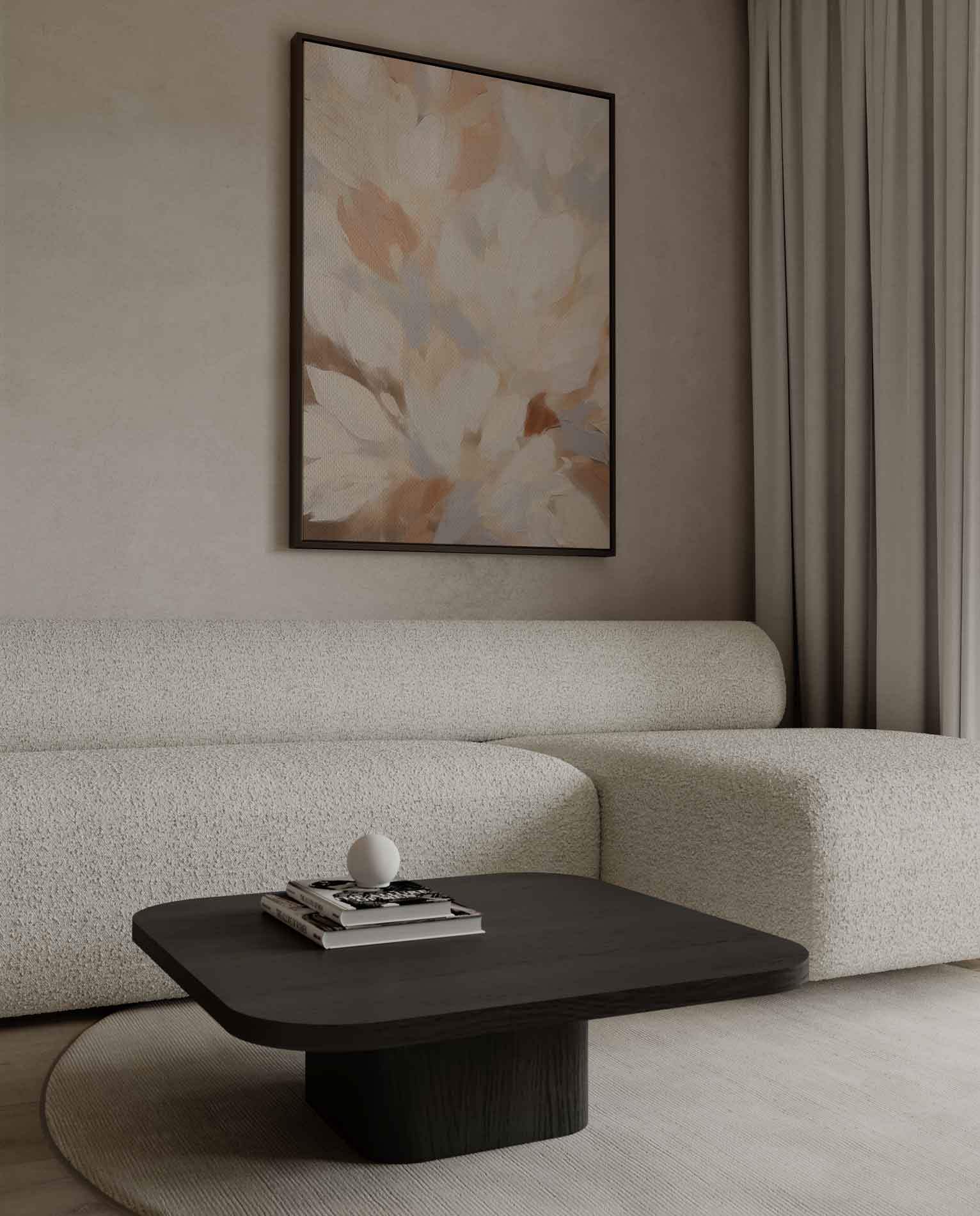 Bloemen in Neutrale Tinten Kunstwerk-canvas-dibond-plexiglas-wanddecoratie-WallArtistic