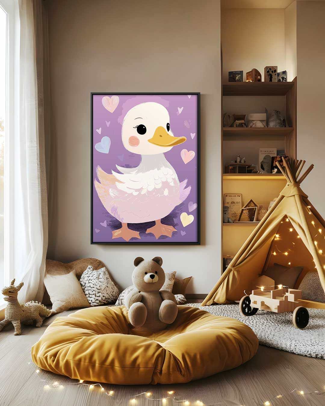 Lief Eend Portret Kunstwerk-canvas-dibond-plexiglas-wanddecoratie-WallArtistic