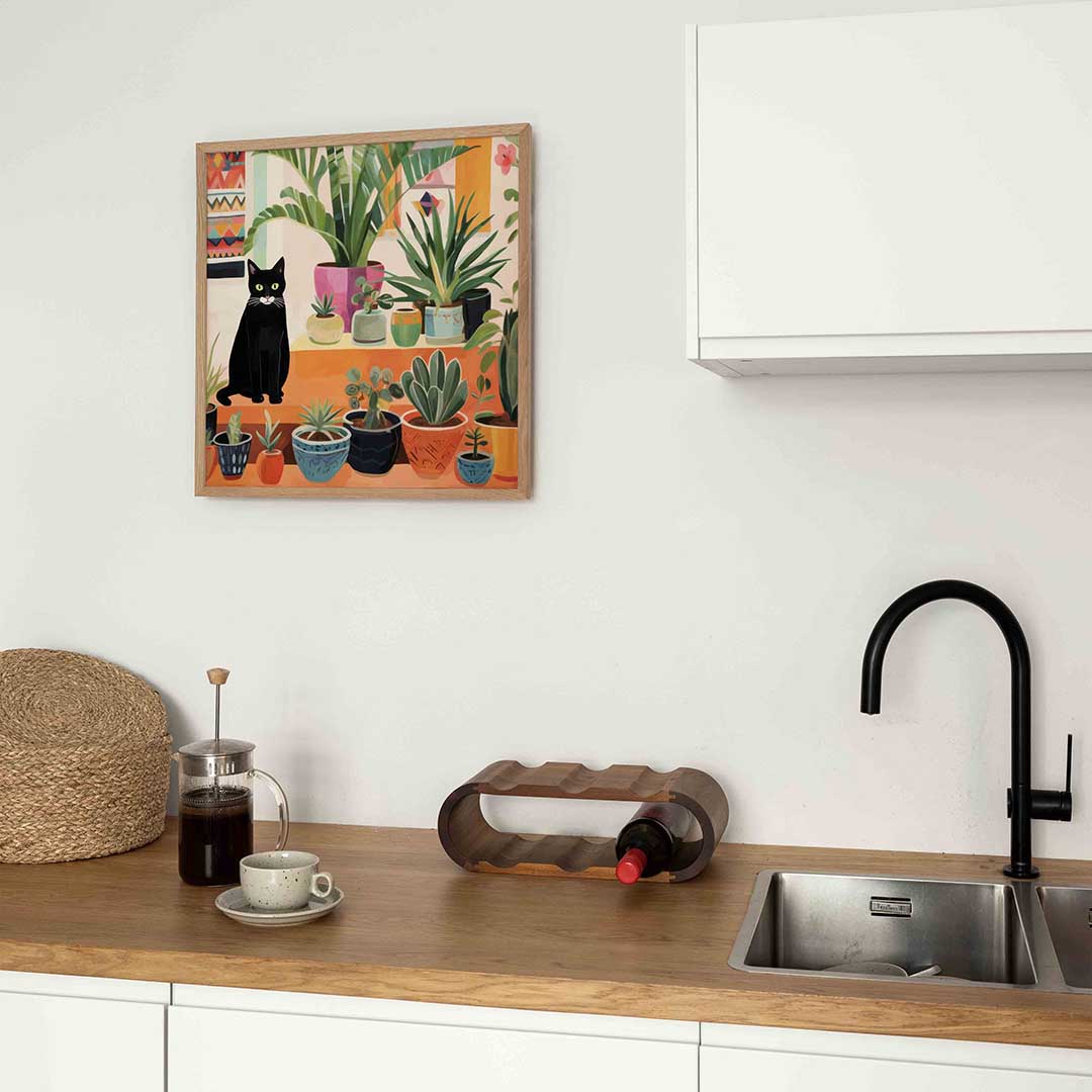 Kat en planten Poster