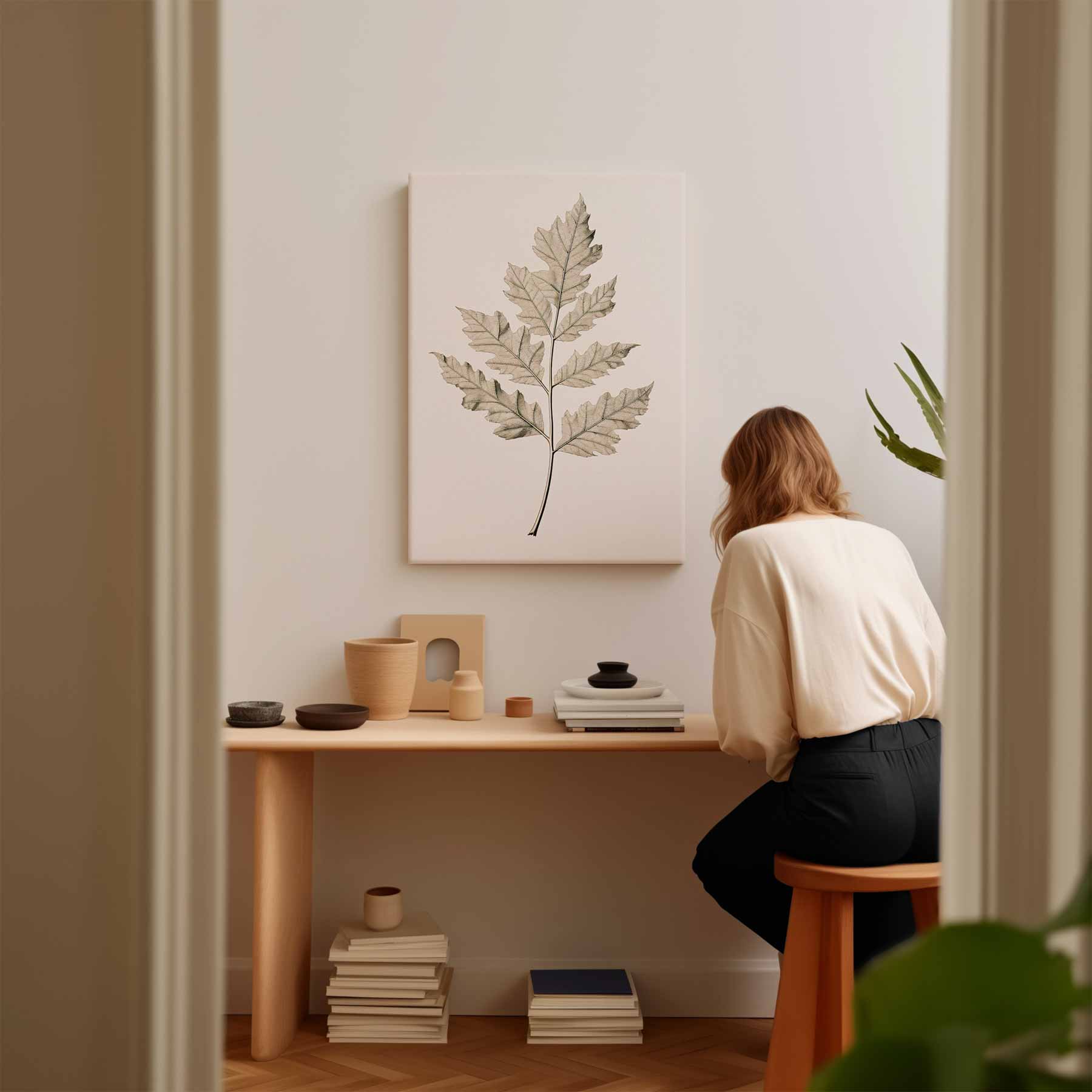 Botanische Elegantielijn Kunstwerk-canvas-dibond-plexiglas-wanddecoratie-WallArtistic