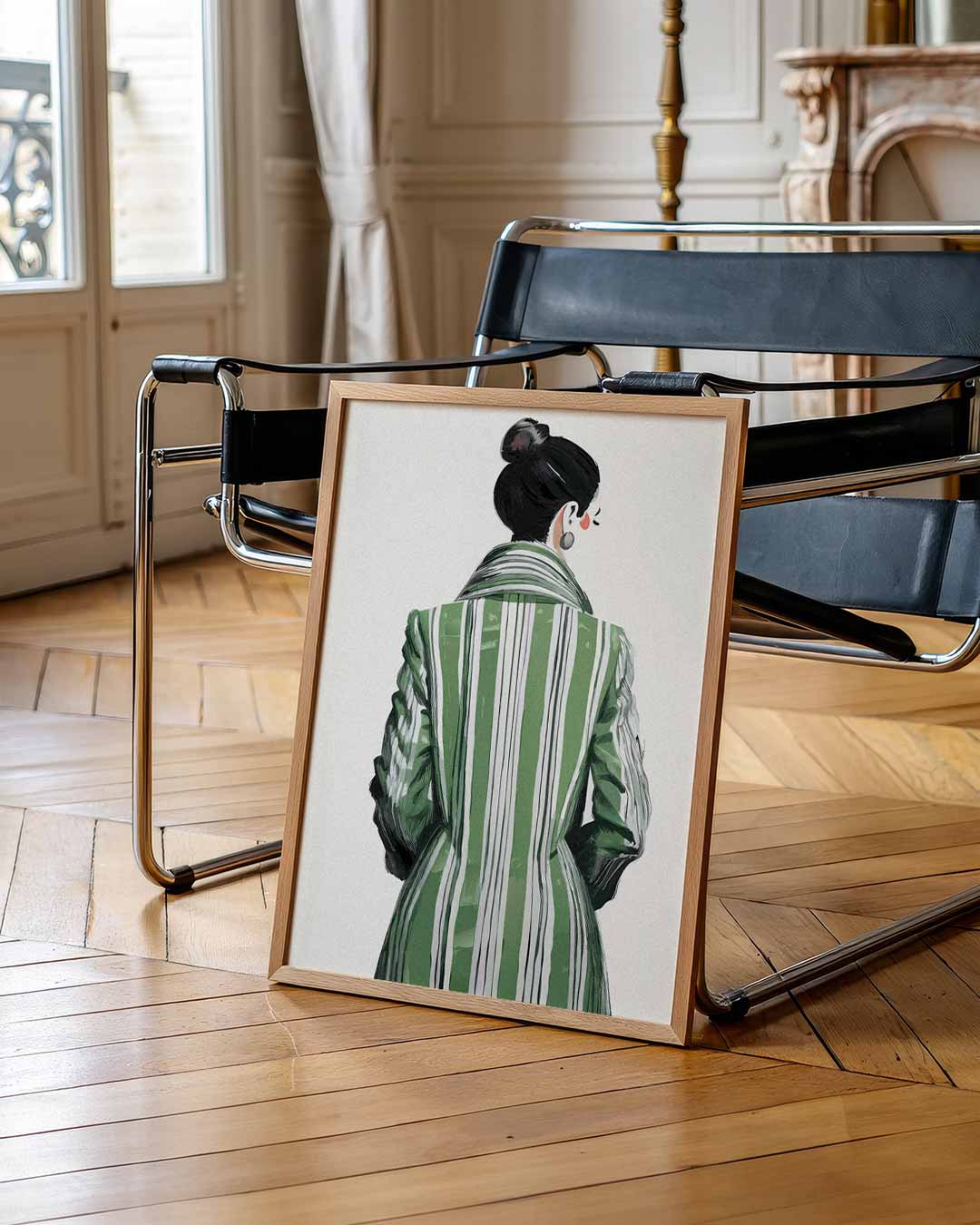 Elegante Gestreepte Modeposter