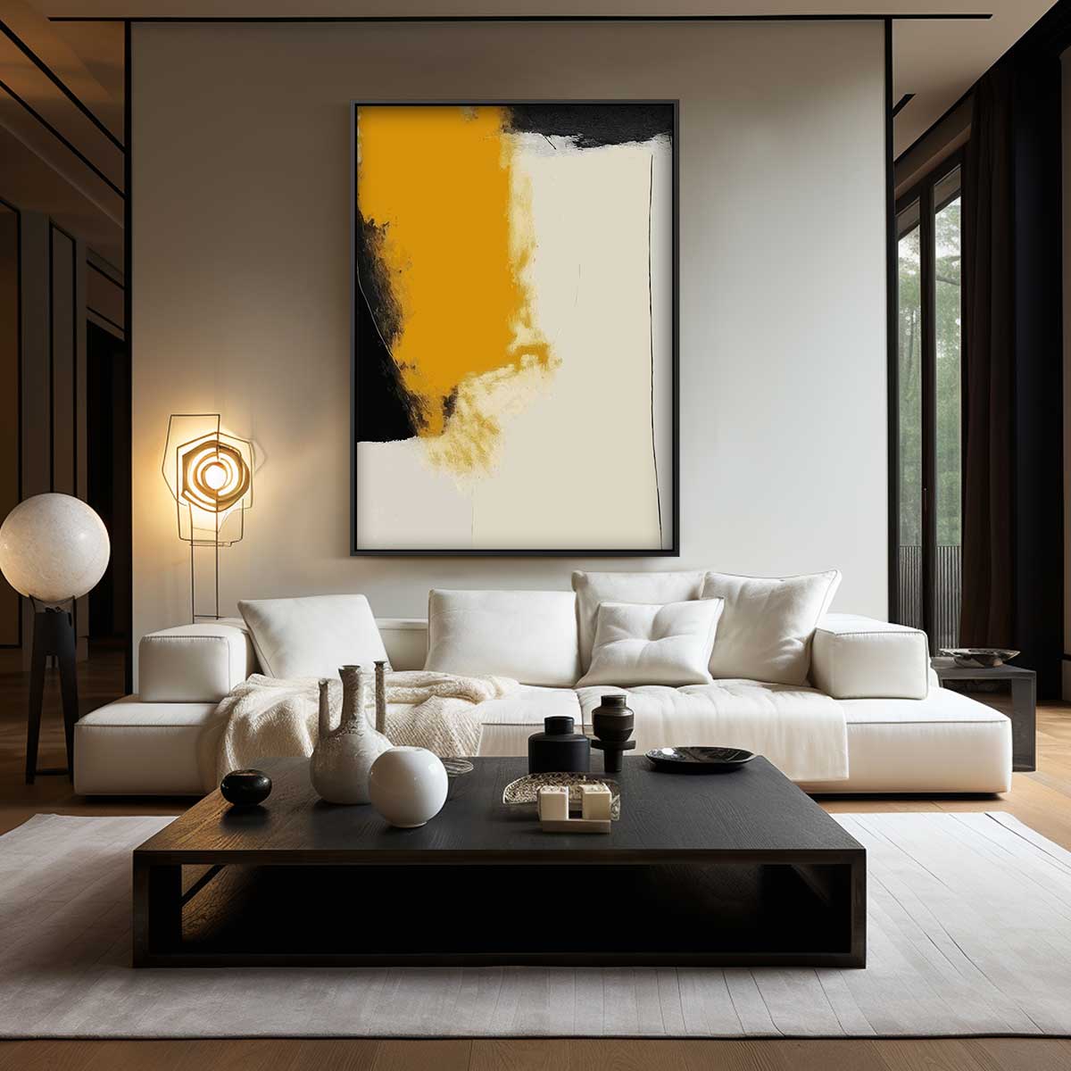 Stroom van Oker Kunstwerk-canvas-dibond-plexiglas-wanddecoratie-WallArtistic