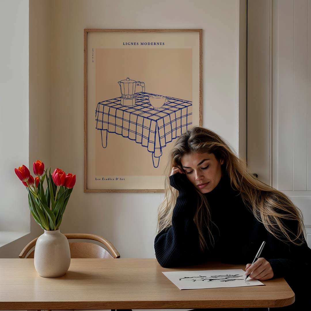 Moderne Lijnen Kunstposter-WallArtistic