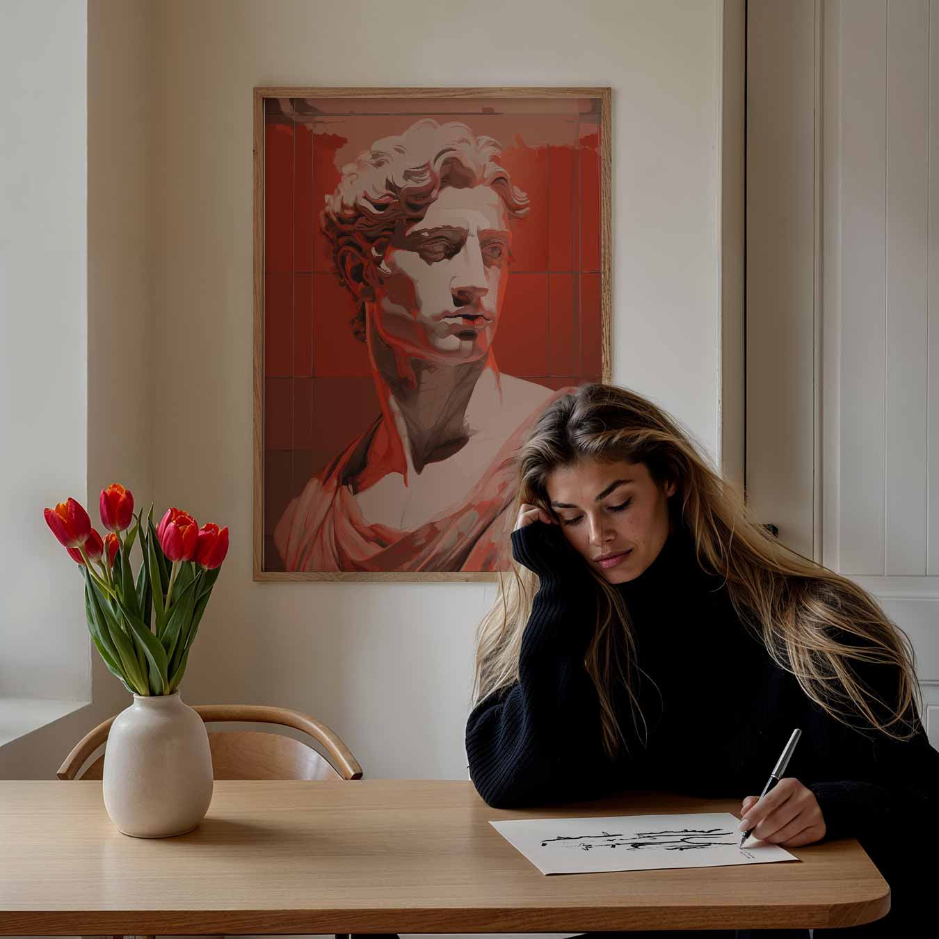 Stijlvolle Pop Art Beeldhouwwerken Poster