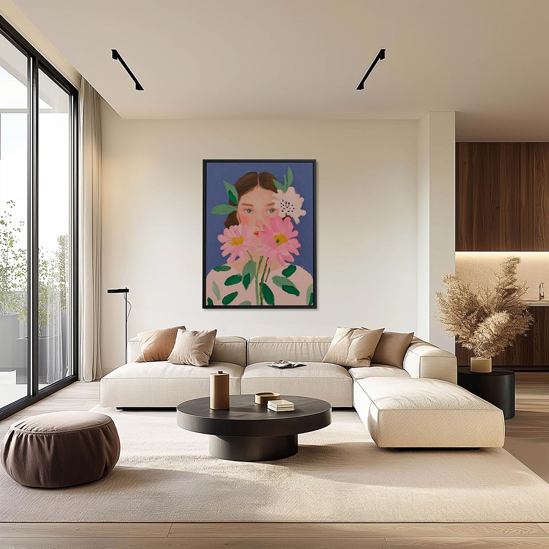 Bloemrijke portret Kunstwerk