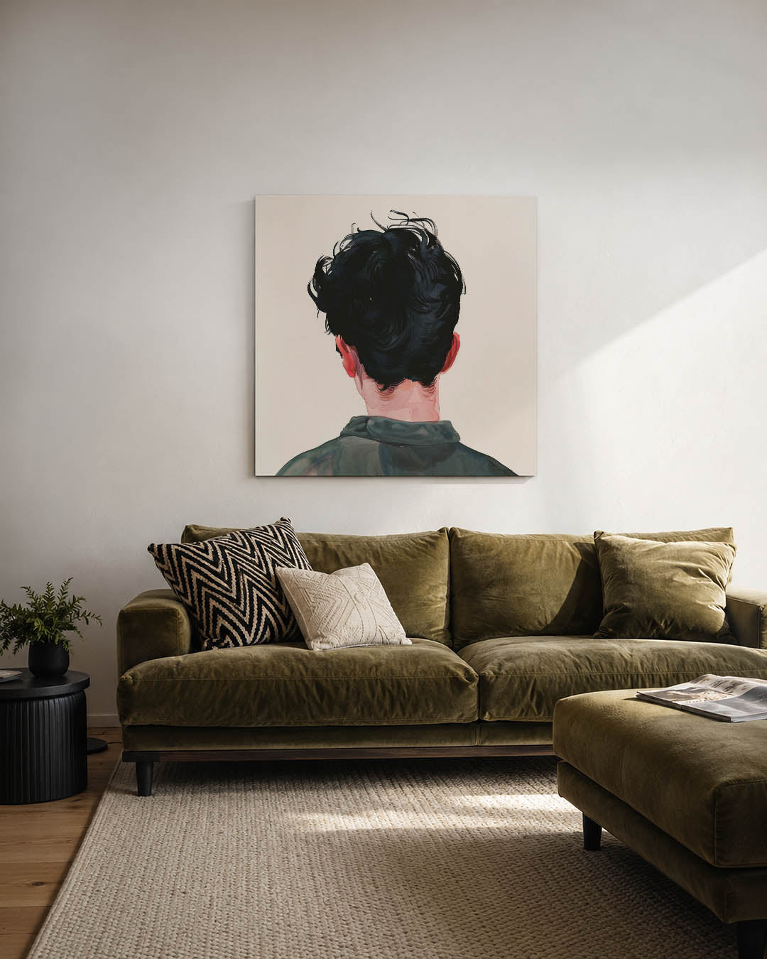 Achterkant portret Kunstwerk