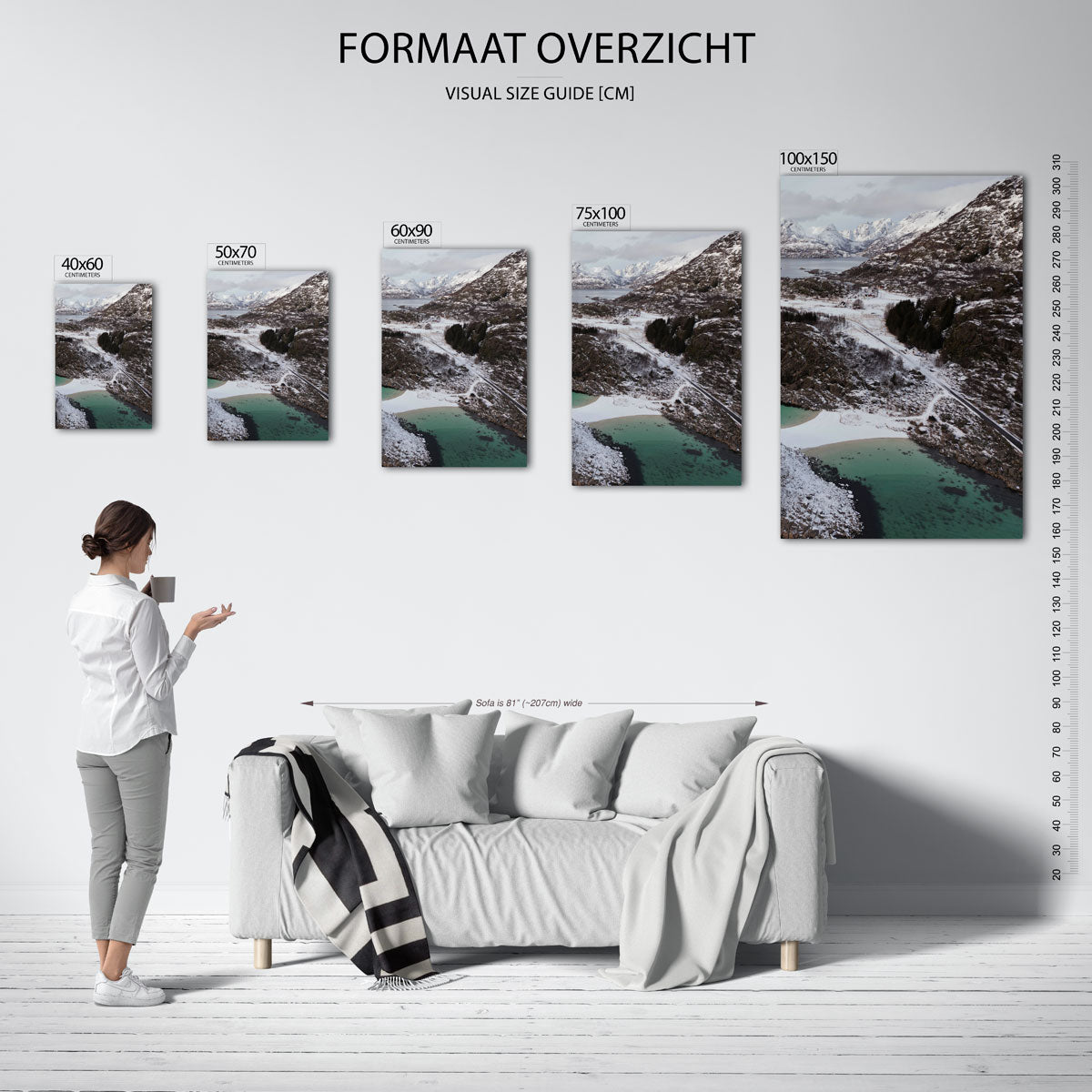 Winterse berglandschap Kunstwerk