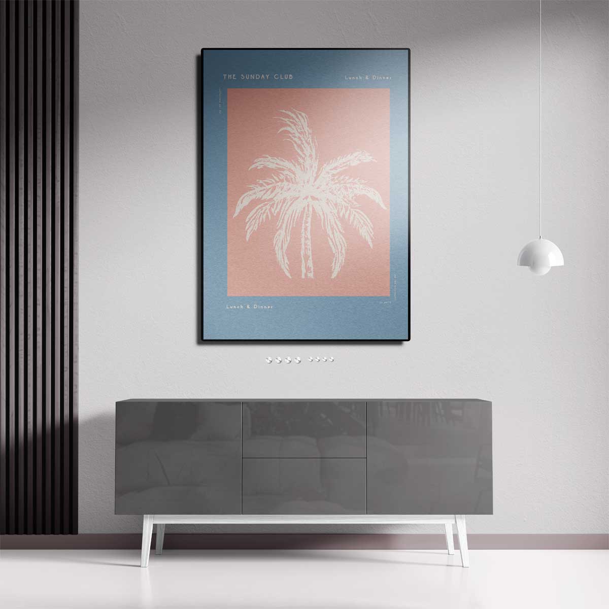Pastel Palm Strandafdruk Kunstwerk-canvas-dibond-plexiglas-wanddecoratie-WallArtistic