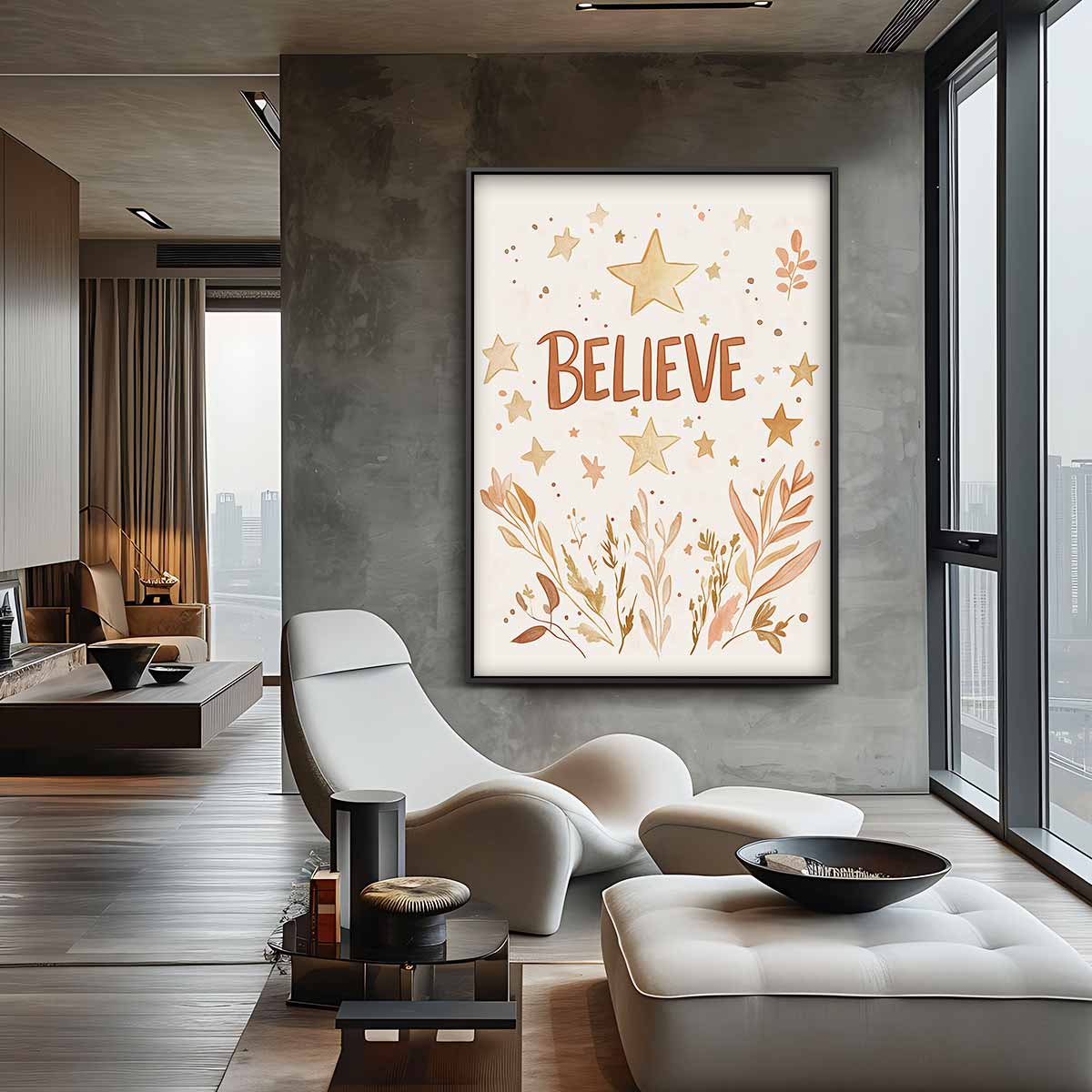 Inspirerende Sterren en Planten Poster Kunstwerk-canvas-dibond-plexiglas-wanddecoratie-WallArtistic