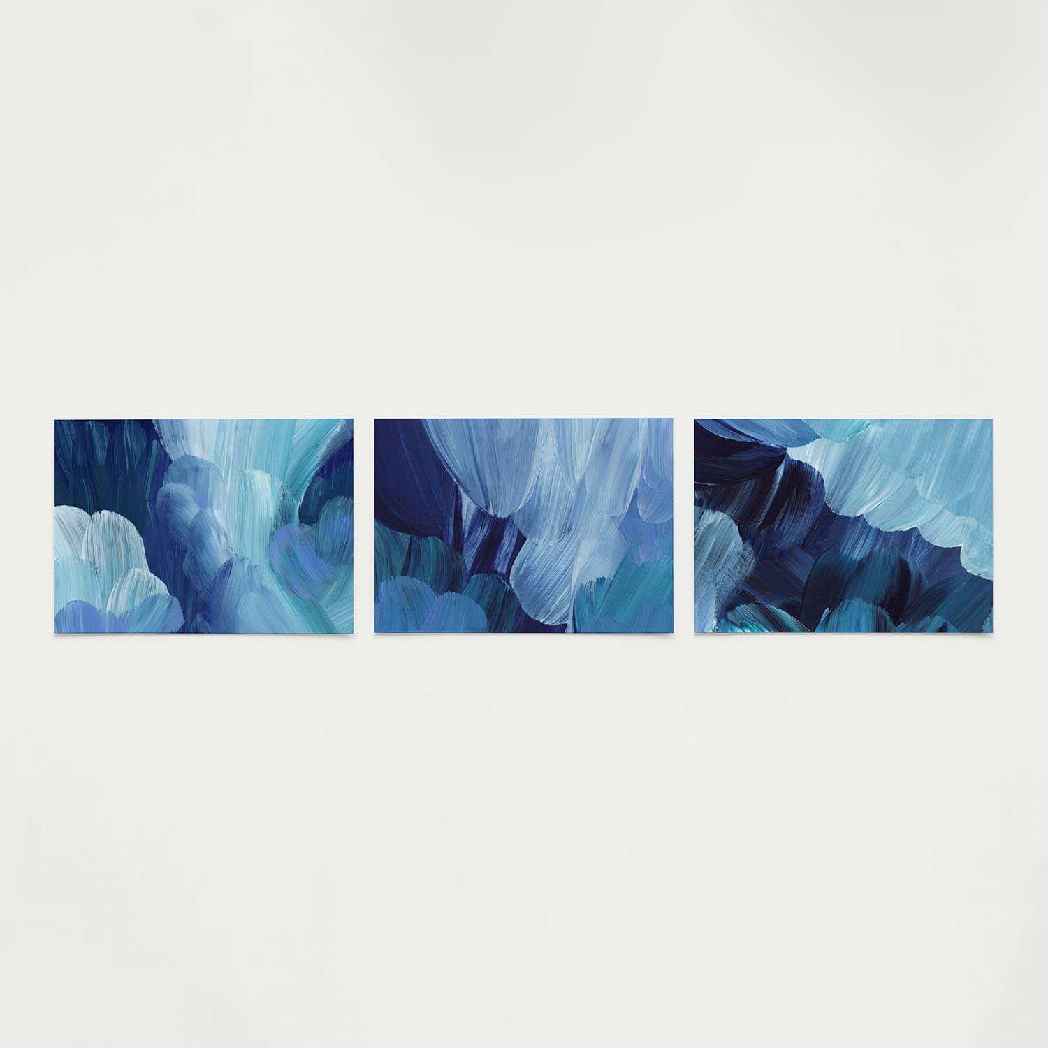 Blauwe borstelstreken Posterset