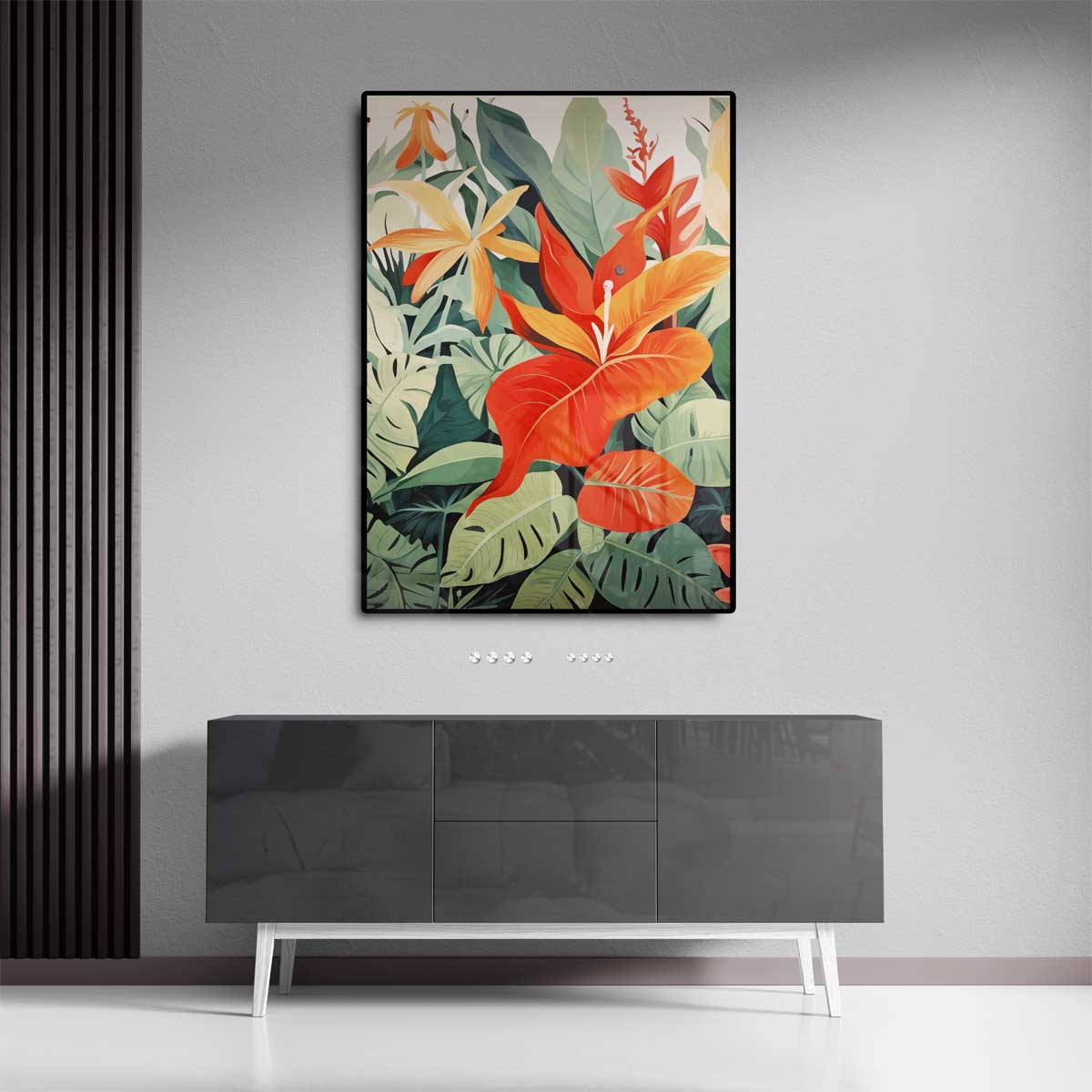 Tropische Bloemenpracht Schilderij Kunstwerk-canvas-dibond-plexiglas-wanddecoratie-WallArtistic