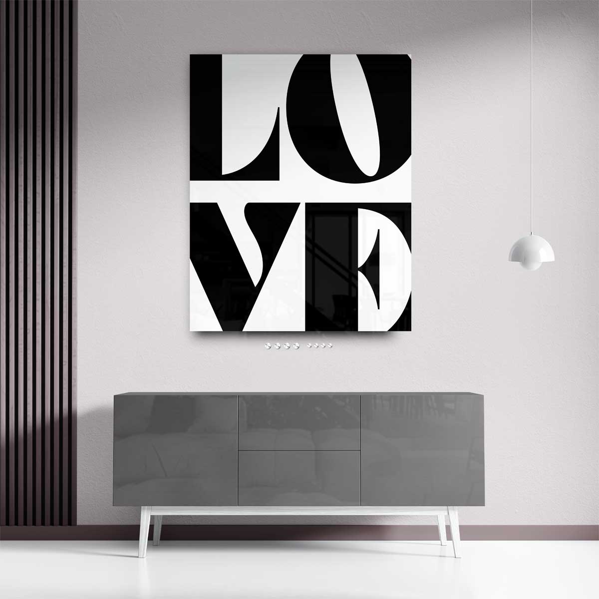 Liefdevol Typografisch Kunstwerk-canvas-dibond-plexiglas-wanddecoratie-WallArtistic