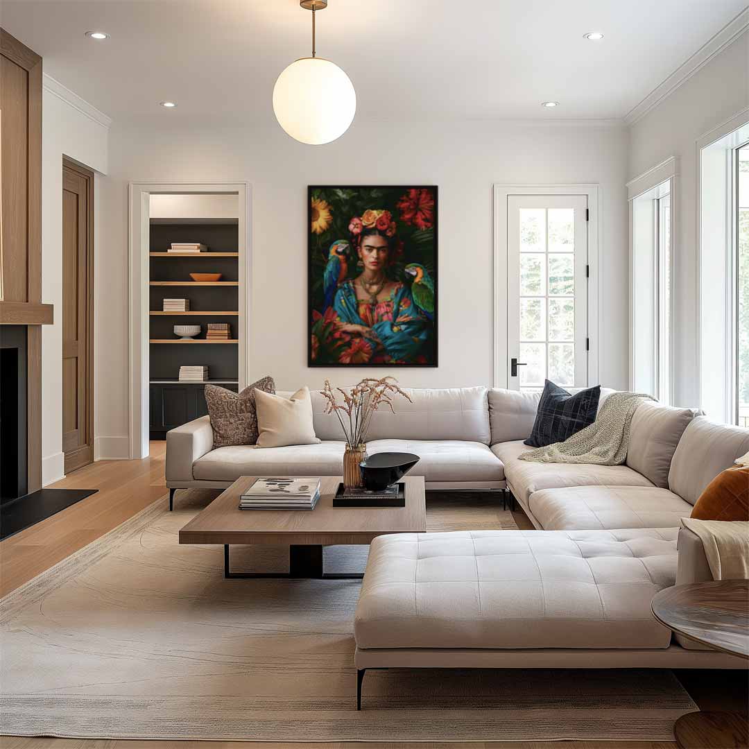 Tropische Vibes Portret Kunstwerk-canvas-dibond-plexiglas-wanddecoratie-WallArtistic