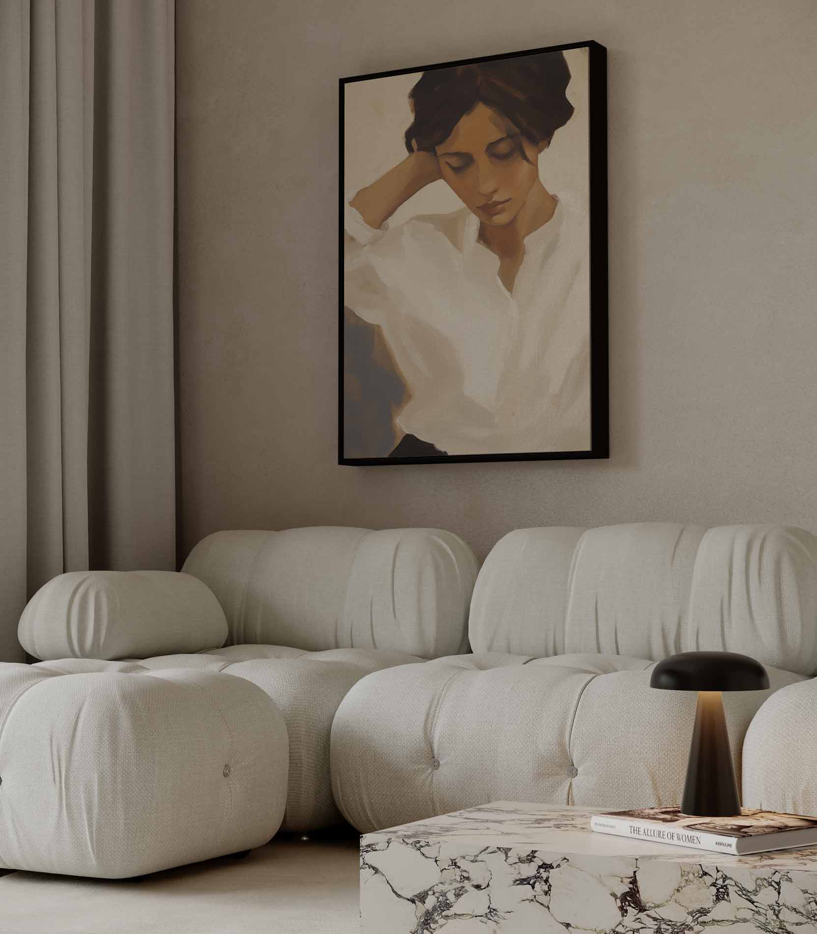 Vredige Overpeinzing Kunstwerk-canvas-dibond-plexiglas-wanddecoratie-WallArtistic