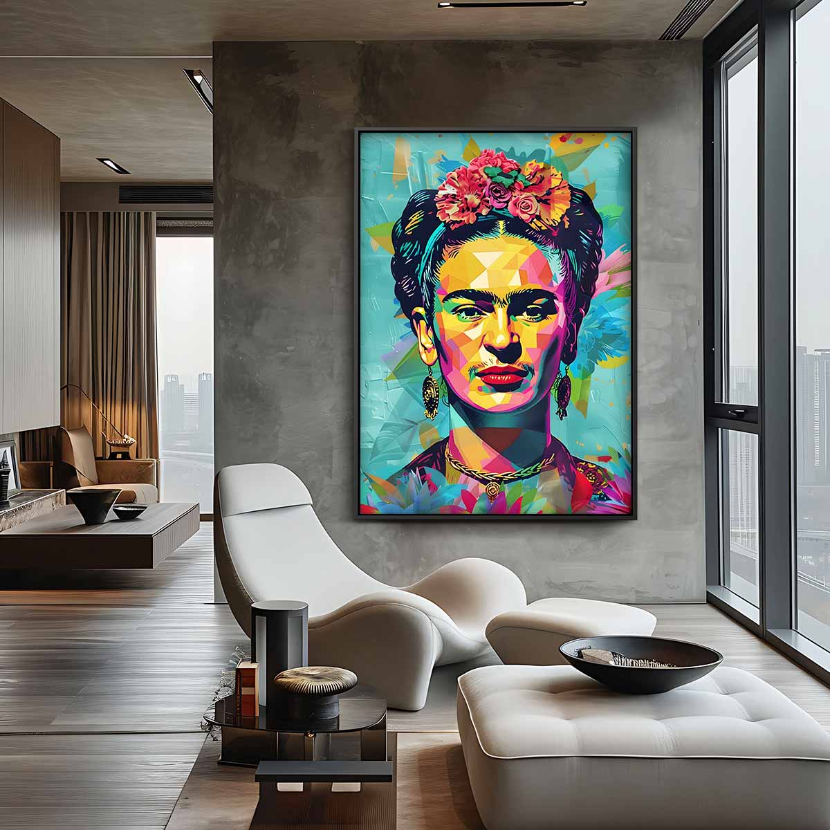 Kleurrijk Portret Kunstwerk Kunstwerk-canvas-dibond-plexiglas-wanddecoratie-WallArtistic