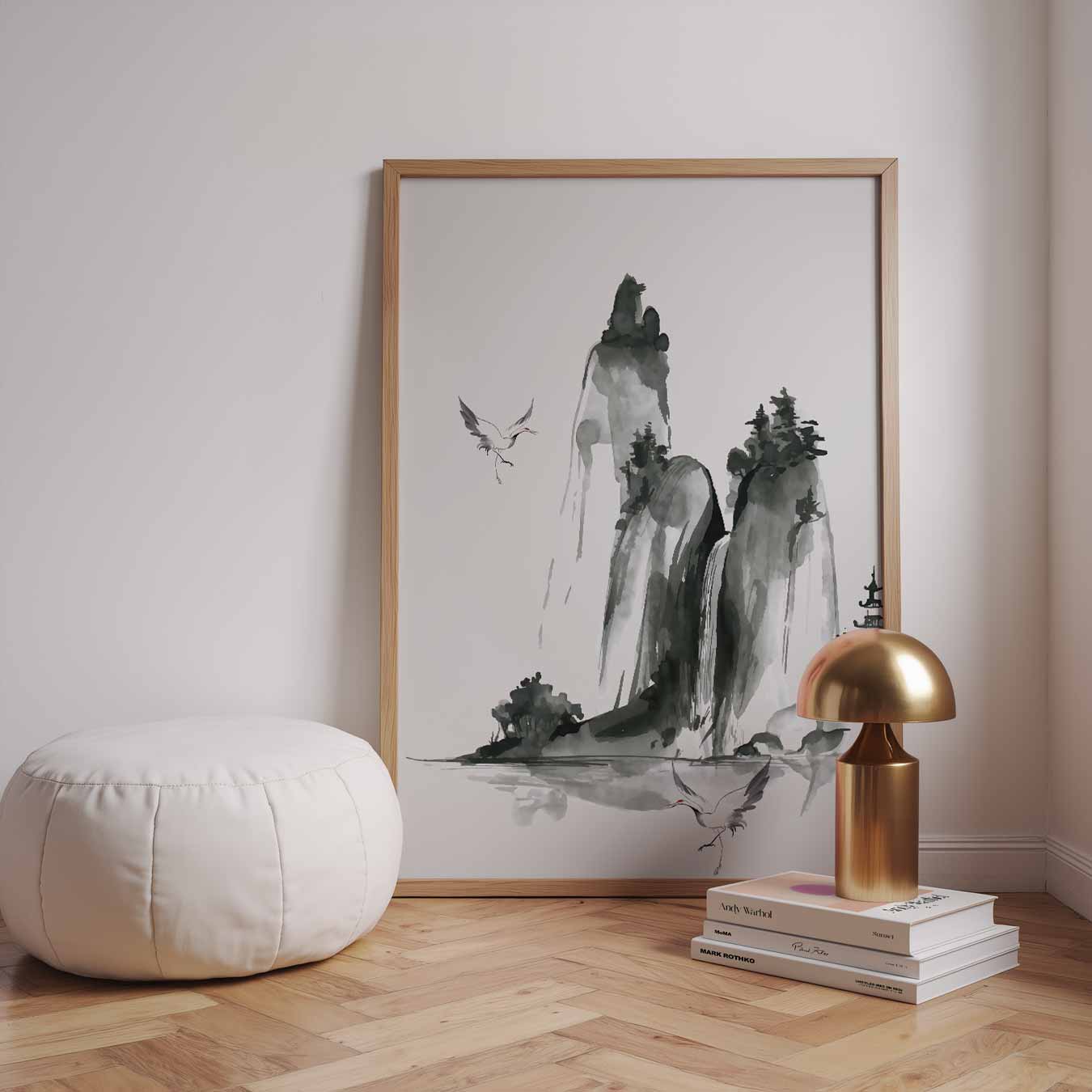 Sereen Chinees Landschap Poster-WallArtistic