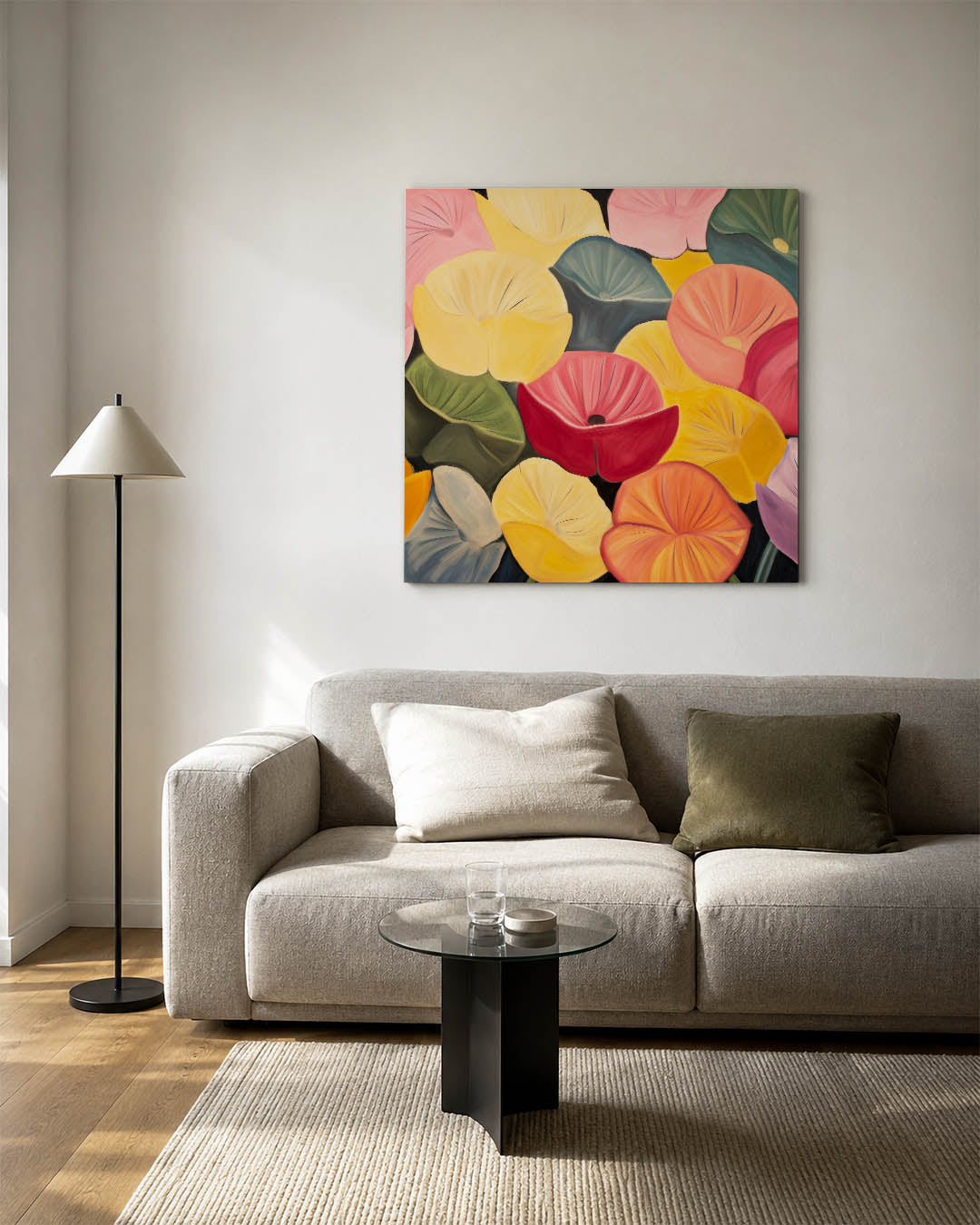 Kleurrijke bloemenvormen Kunstwerk