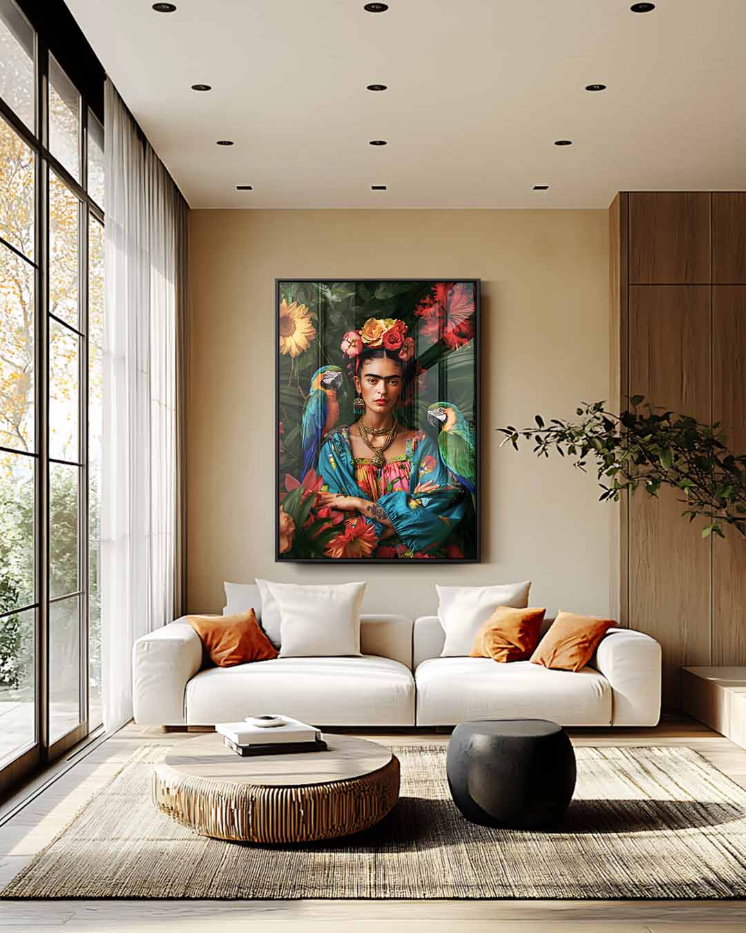 Tropische Vibes Portret Kunstwerk-canvas-dibond-plexiglas-wanddecoratie-WallArtistic