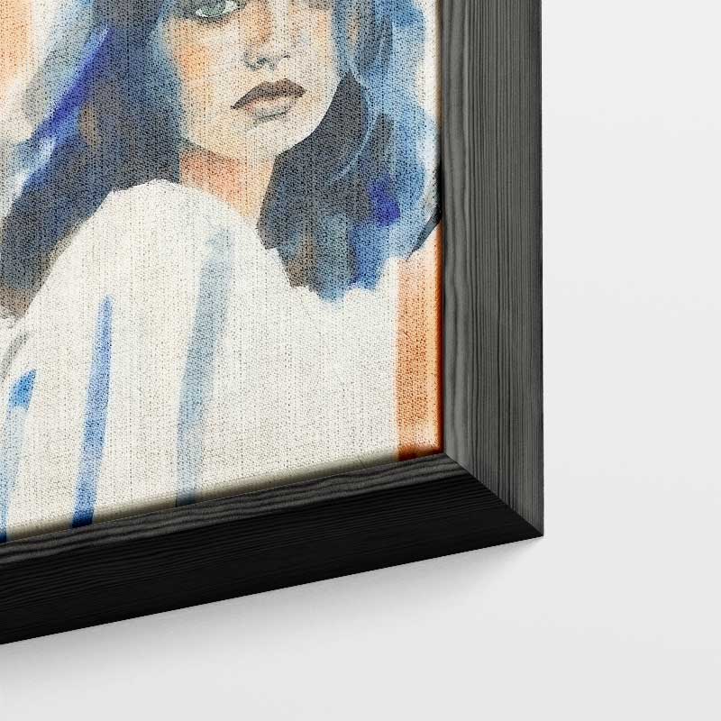 Dromerige Blik in Blauw Kunstwerk-canvas-dibond-plexiglas-wanddecoratie-WallArtistic