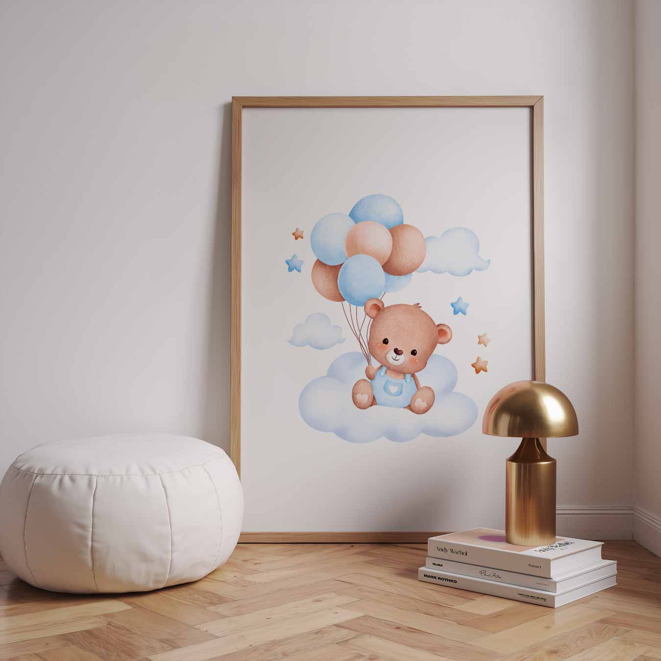 Schattige Teddybeer op Dromenwolk Poster