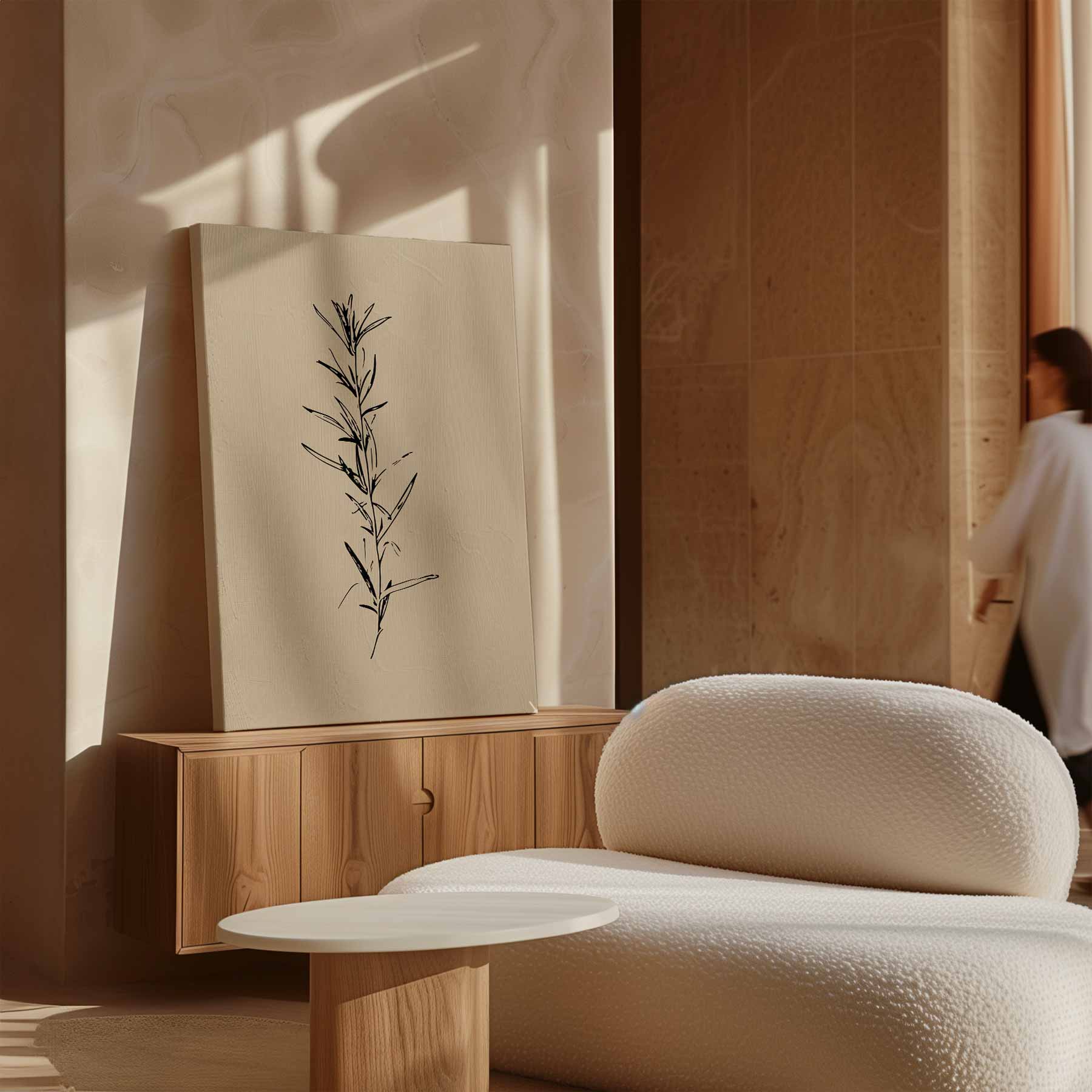 Elegante Botanische Schets Kunstwerk-canvas-dibond-plexiglas-wanddecoratie-WallArtistic