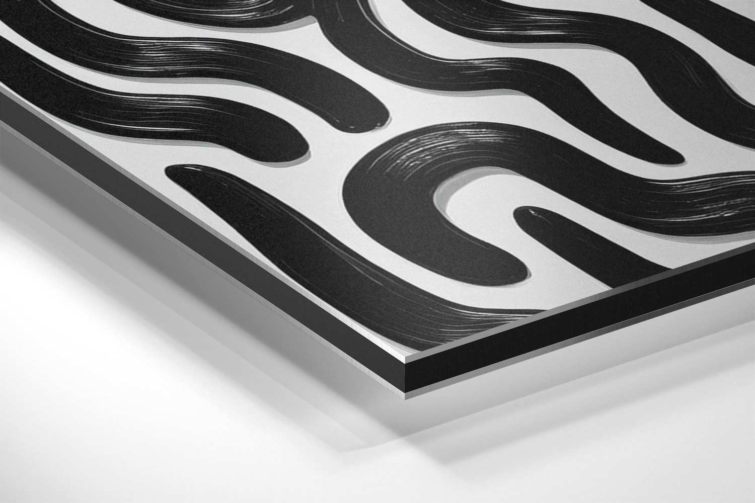 Dynamische Zwarte Stroom Kunstwerk-canvas-dibond-plexiglas-wanddecoratie-WallArtistic