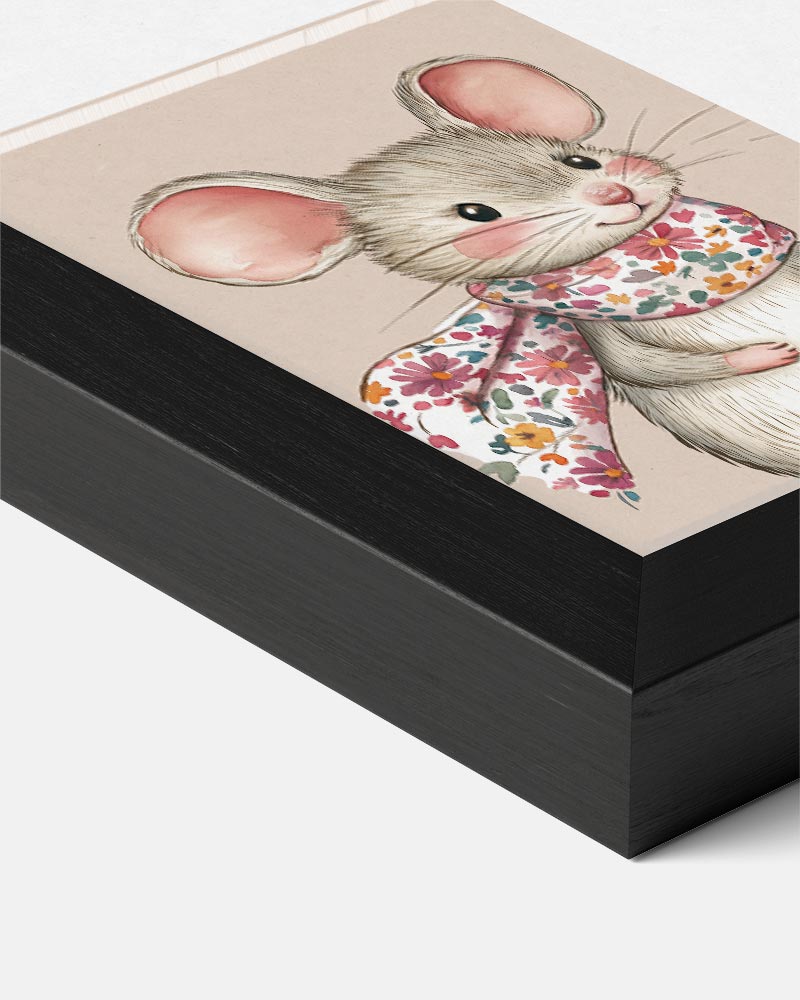 Schattige Muis Met Bloemensjaal Poster