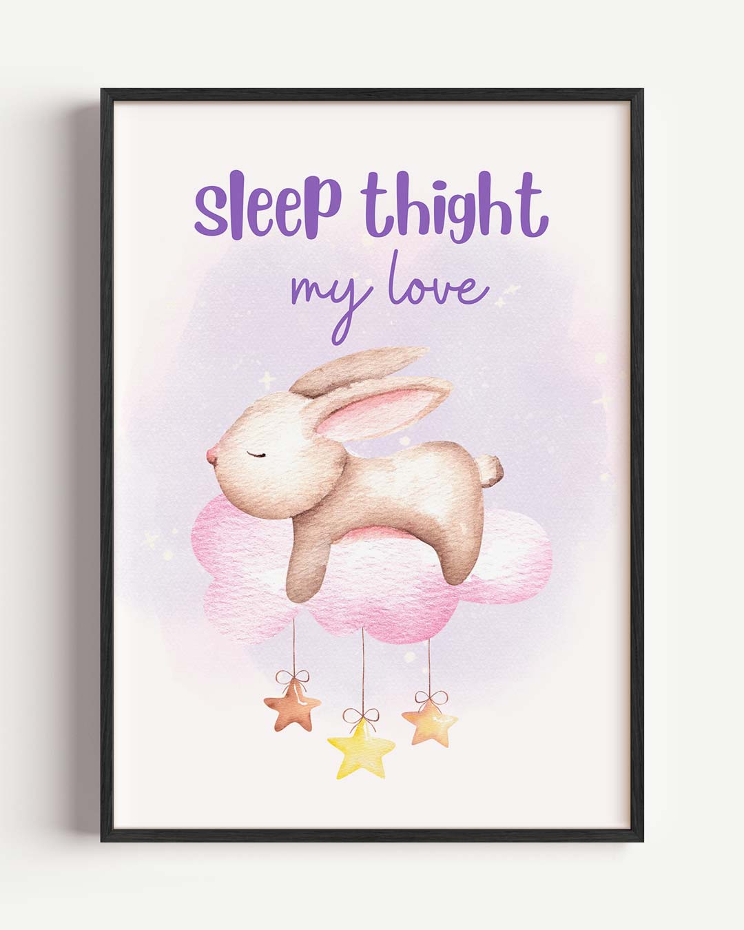 Dromerige Bunny Slaap Poster-WallArtistic