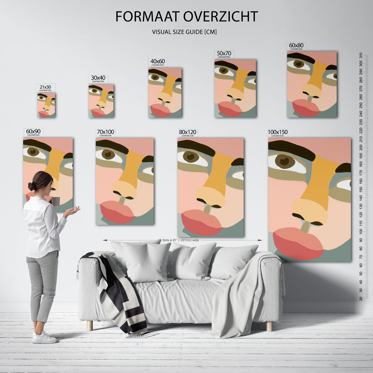 Abstract gezicht Poster