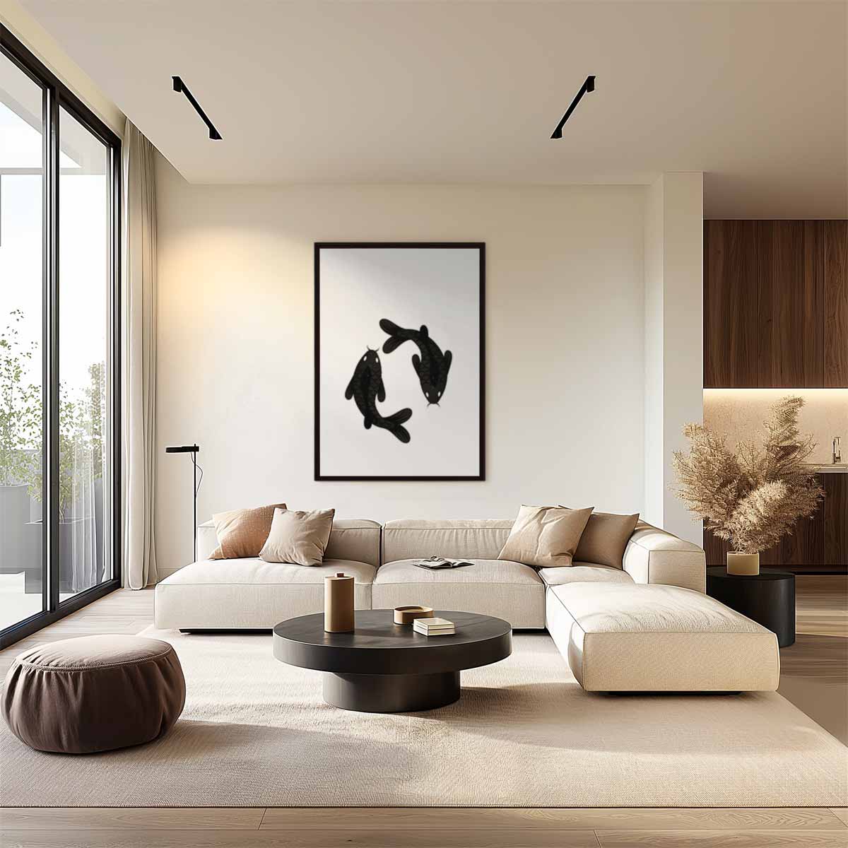 Yin Yang Koi Kunstwerk-canvas-dibond-plexiglas-wanddecoratie-WallArtistic