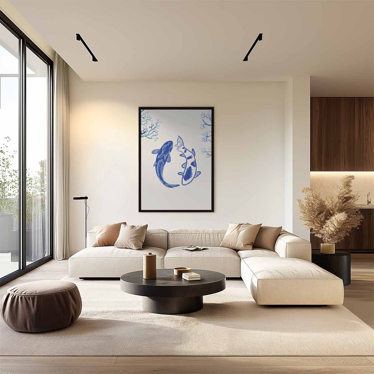 Dans van de Koi Kunstwerk-canvas-dibond-plexiglas-wanddecoratie-WallArtistic