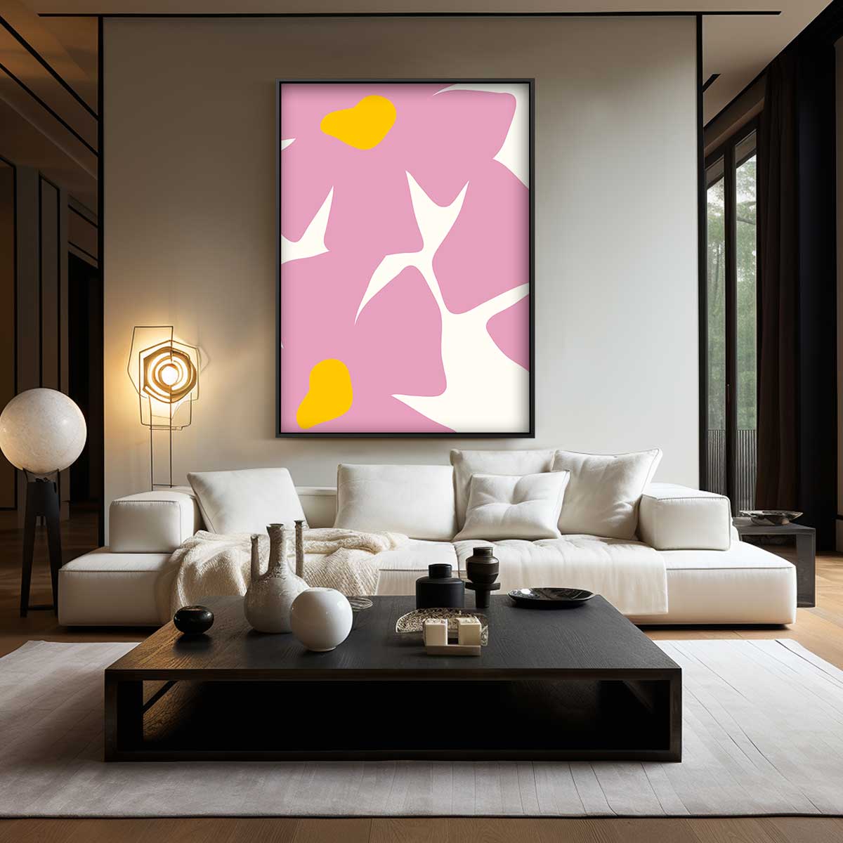 Vrolijke Bloemen Abstract Kunstwerk-canvas-dibond-plexiglas-wanddecoratie-WallArtistic