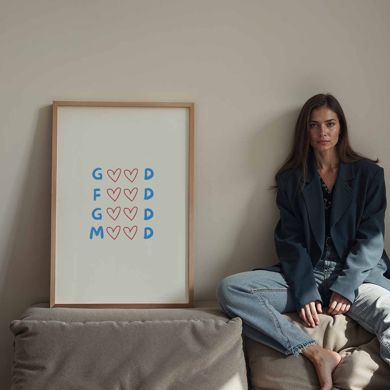 Vrolijke Hartjes Poster-WallArtistic