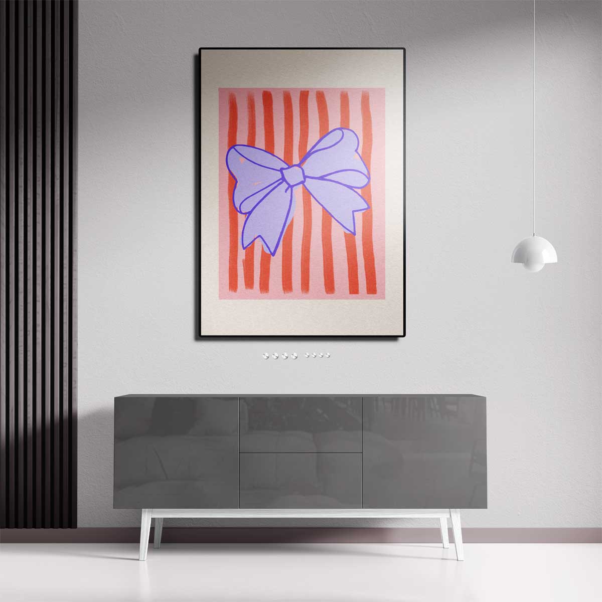 Vrolijke Strik met Strepen Kunstwerk-canvas-dibond-plexiglas-wanddecoratie-WallArtistic