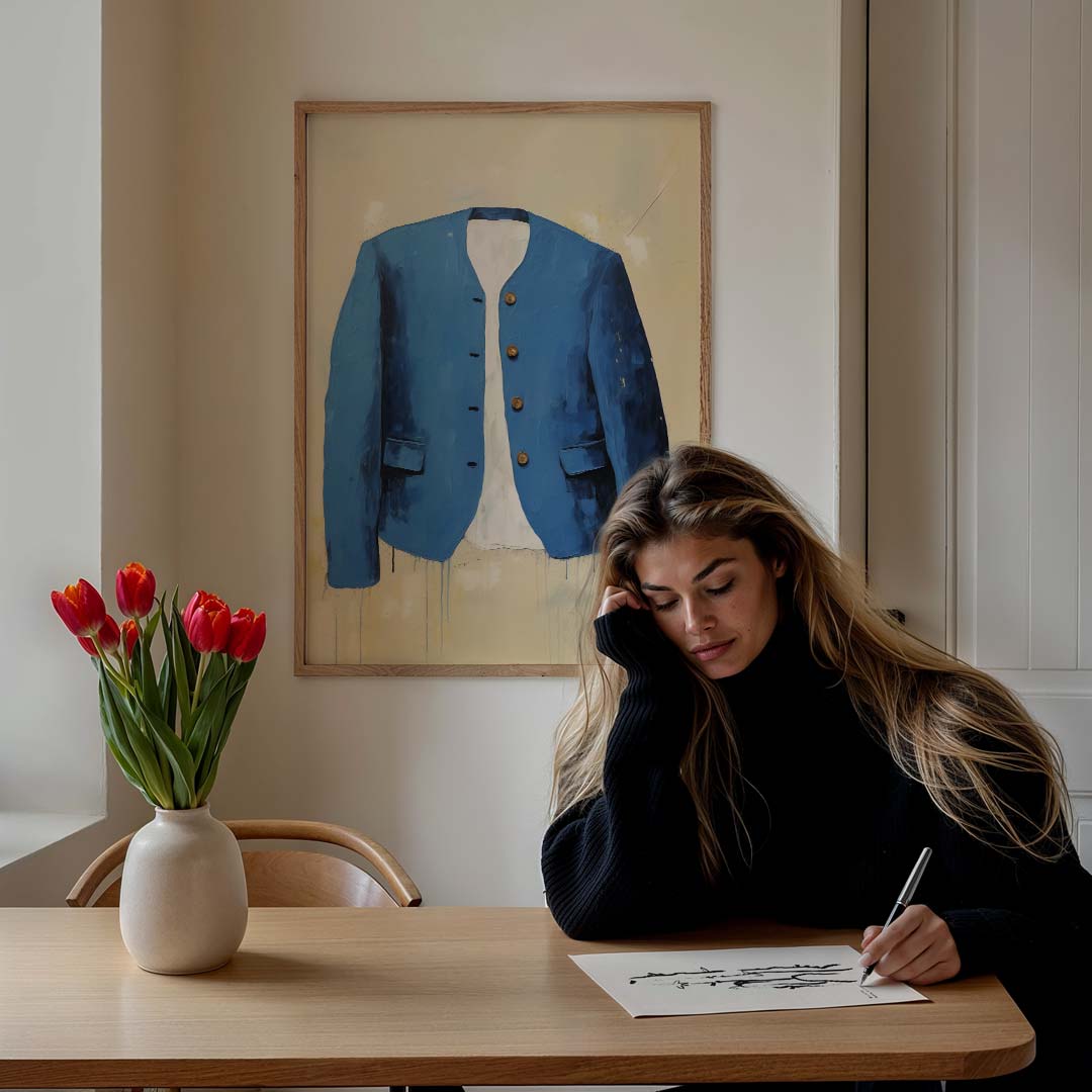 Blauwe Blazer Kunstposter-WallArtistic