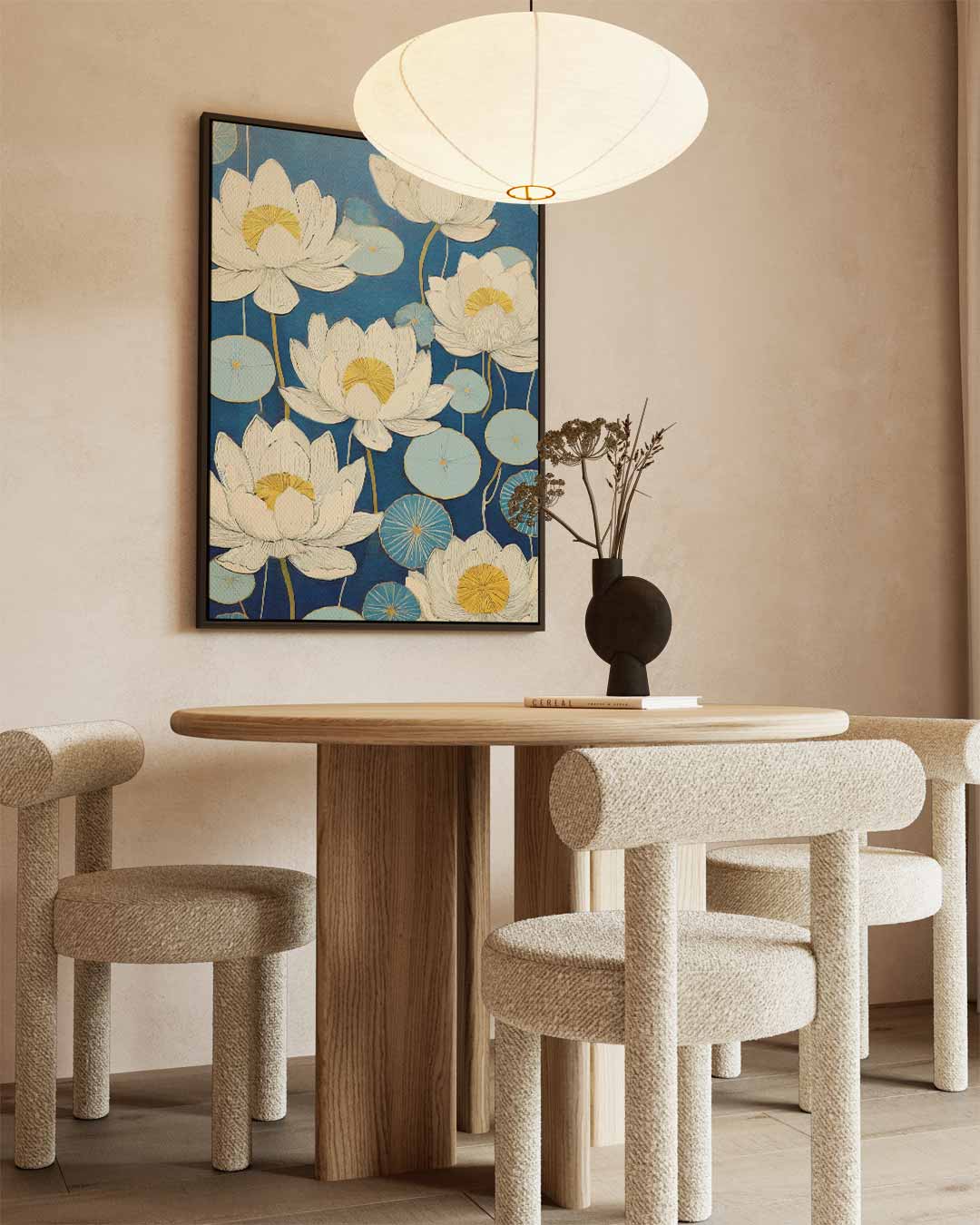 Blauwe Lotus Dromen Kunstwerk-canvas-dibond-plexiglas-wanddecoratie-WallArtistic