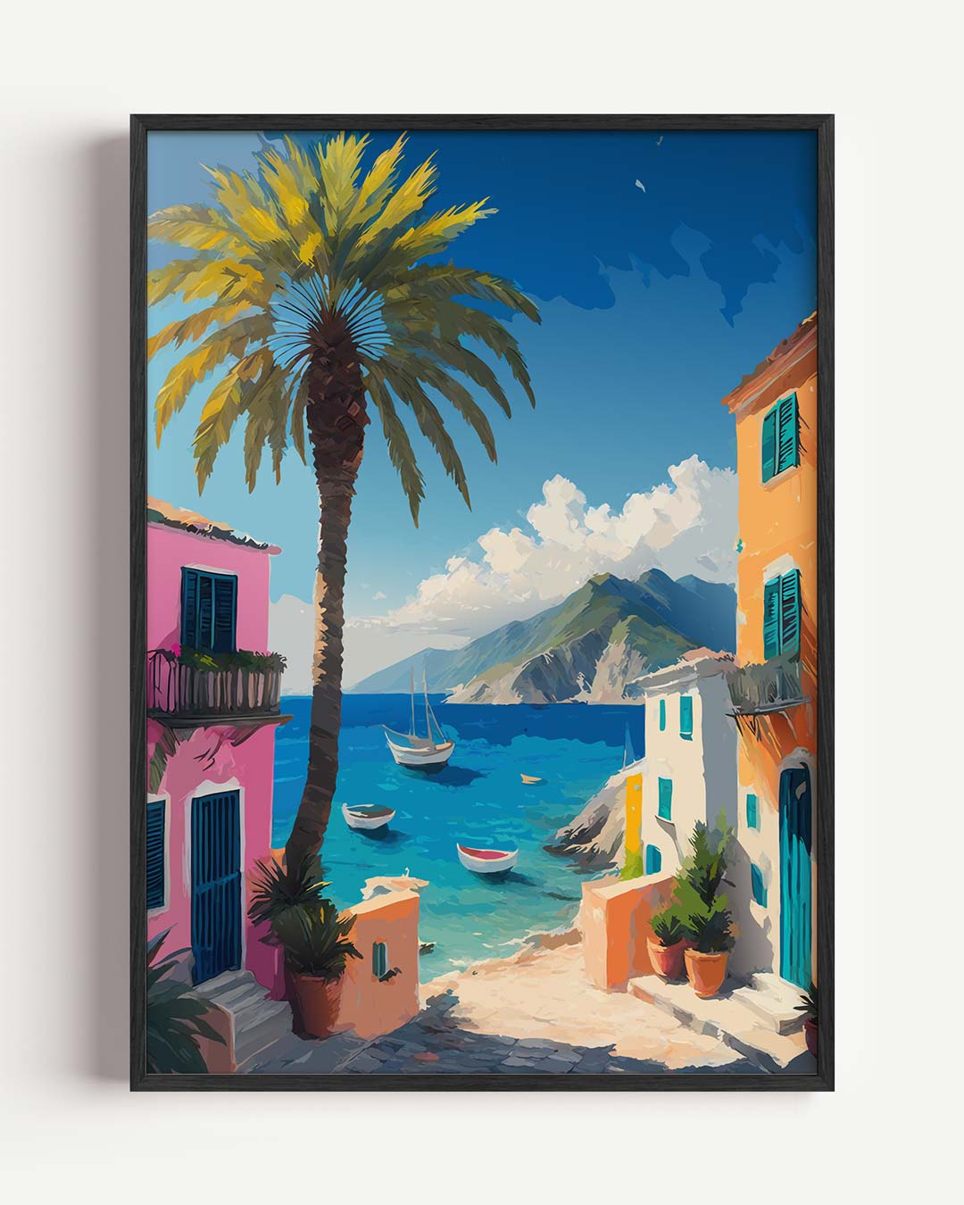 Mediterraans Dorpje aan Zee Poster-WallArtistic