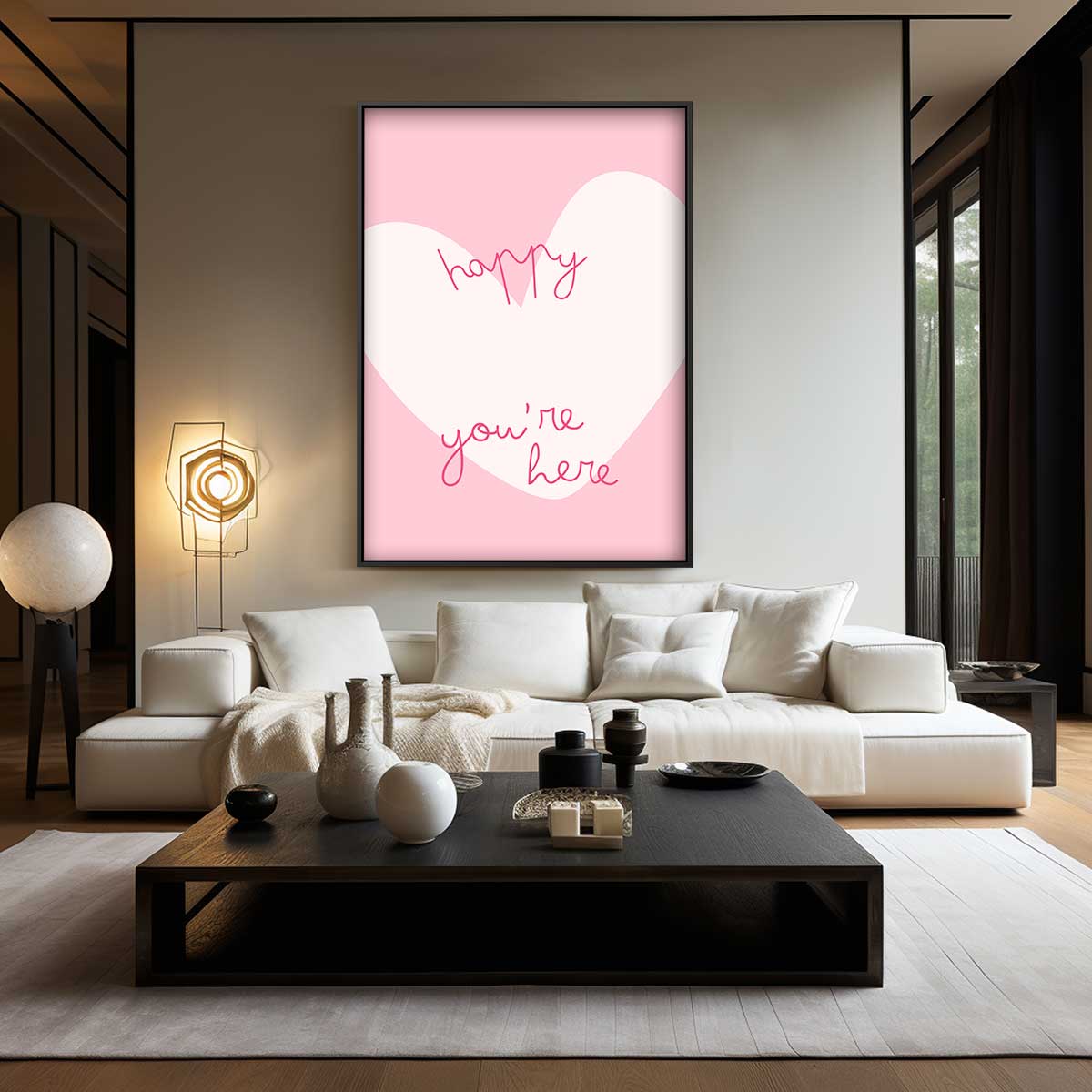 Welkom met Vrolijk Hart Kunstwerk-canvas-dibond-plexiglas-wanddecoratie-WallArtistic