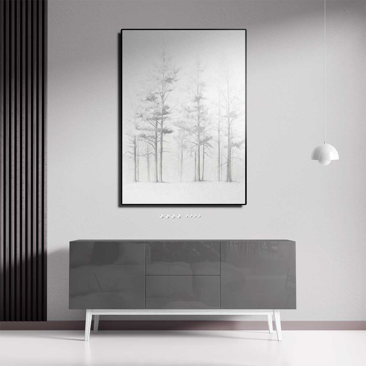 Mystieke Mistige Bomen Kunstwerk-canvas-dibond-plexiglas-wanddecoratie-WallArtistic