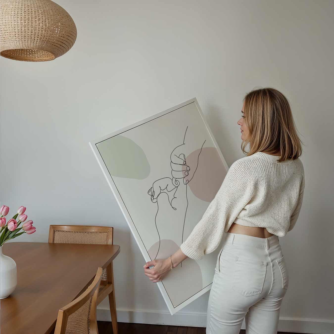 Verbondenheid in Lijntekening Poster-WallArtistic