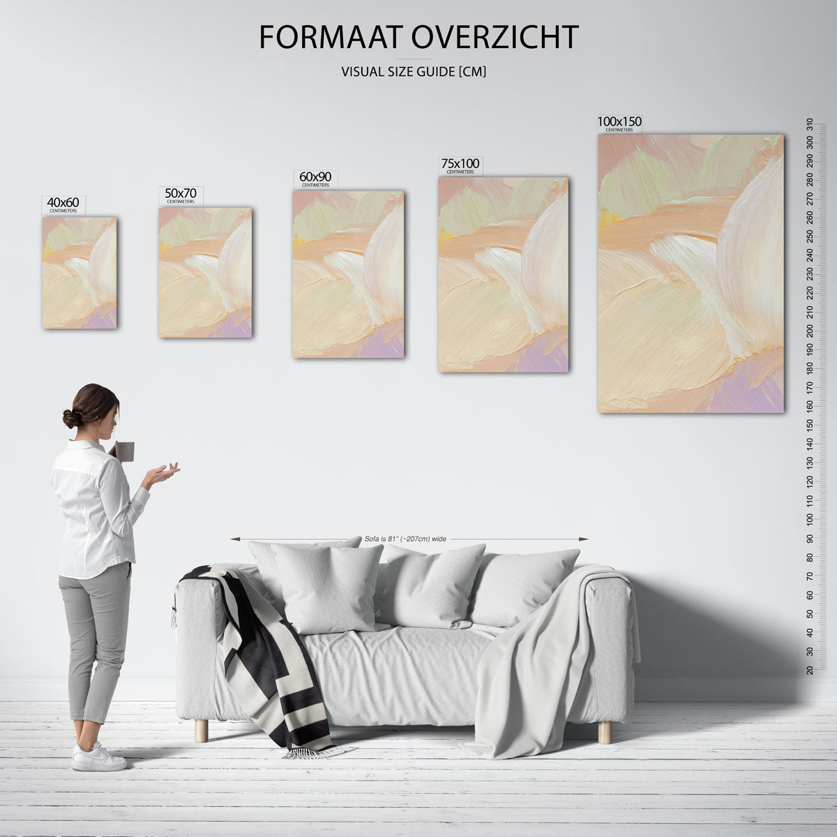 Zachte kleuren compositie Kunstwerk