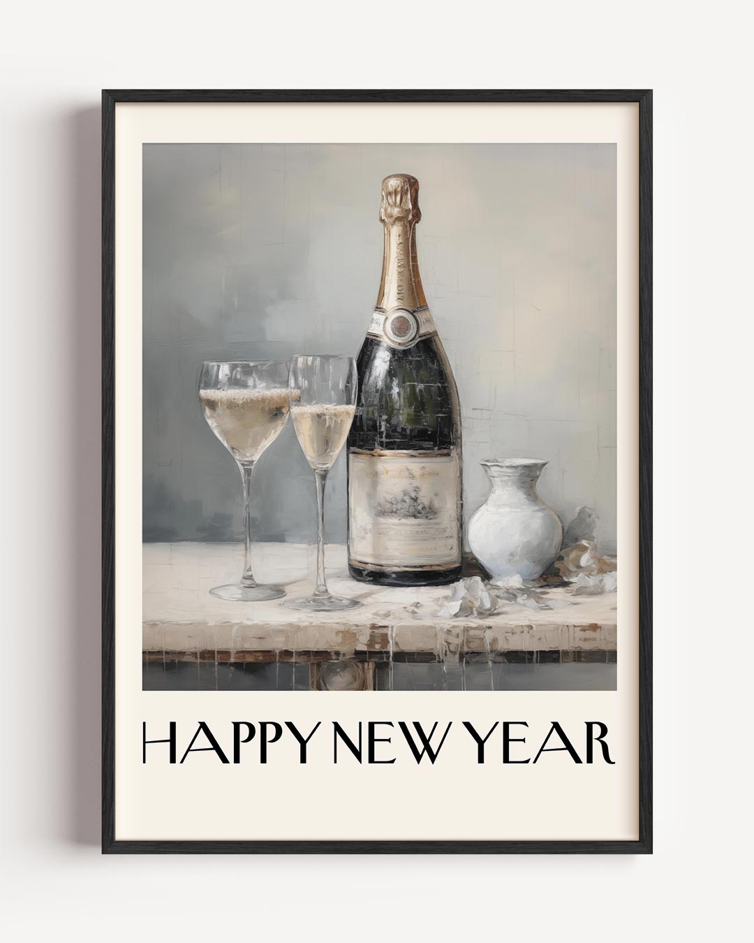 Elegante Champagne Nieuwjaarsposter-WallArtistic