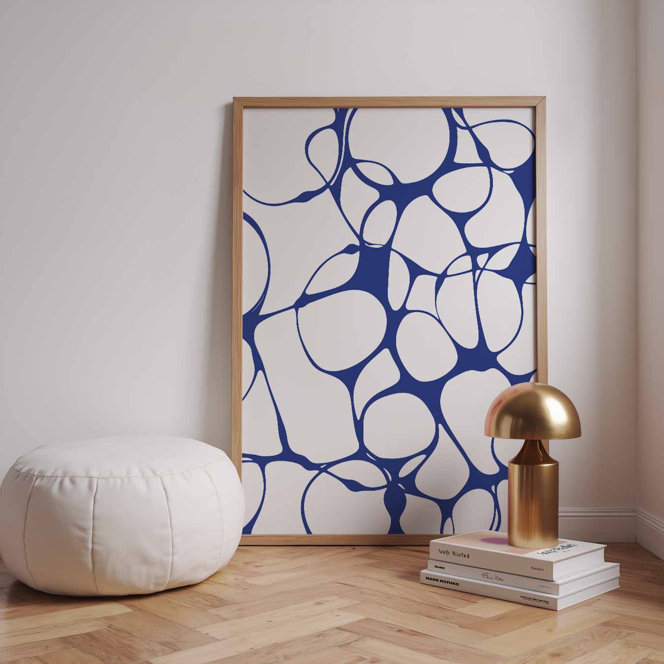 Abstracte Blauwe Elegantie Poster-WallArtistic