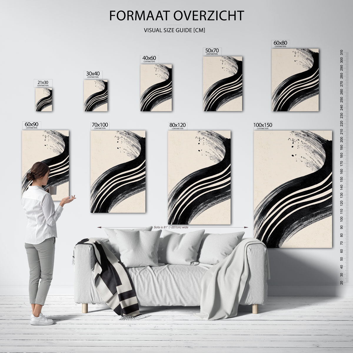 Abstracte zwarte lijnen Poster
