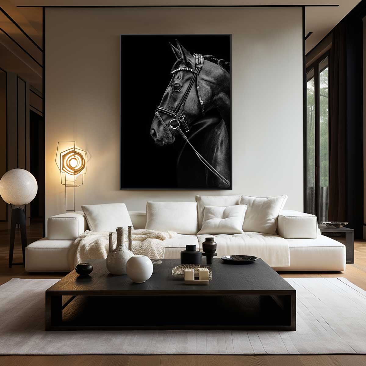 Elegante Paardenportret Fotografie Kunstwerk-canvas-dibond-plexiglas-wanddecoratie-WallArtistic
