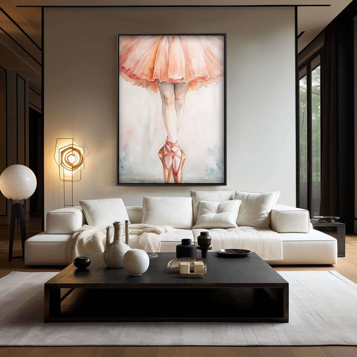 Elegante Ballerina Kunstwerk-canvas-dibond-plexiglas-wanddecoratie-WallArtistic