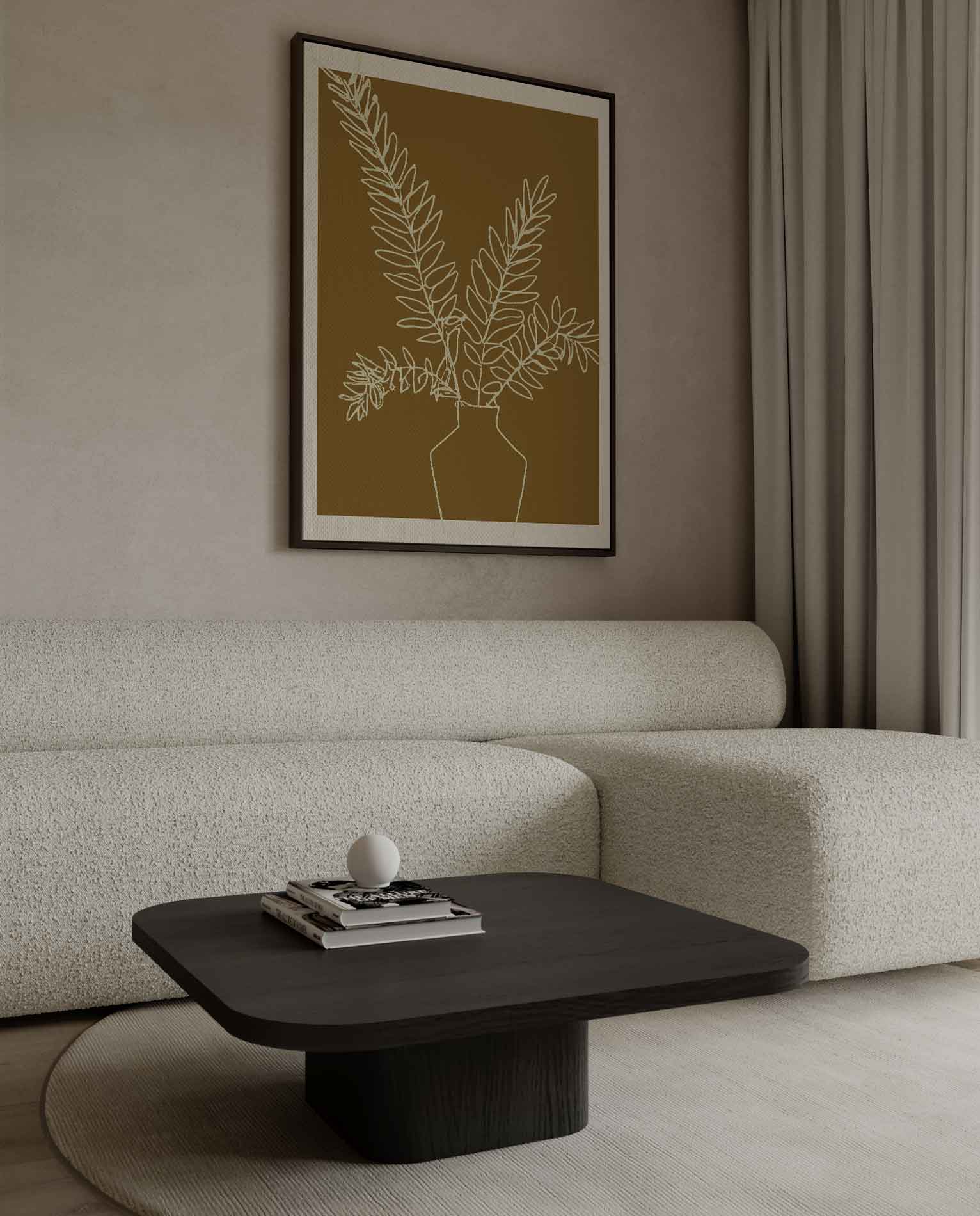 Minimalistische Botanische Illustratie Kunstwerk-canvas-dibond-plexiglas-wanddecoratie-WallArtistic